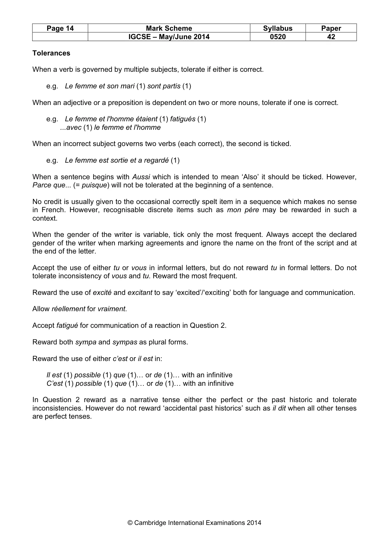 Mark scheme, page 14 of 26
