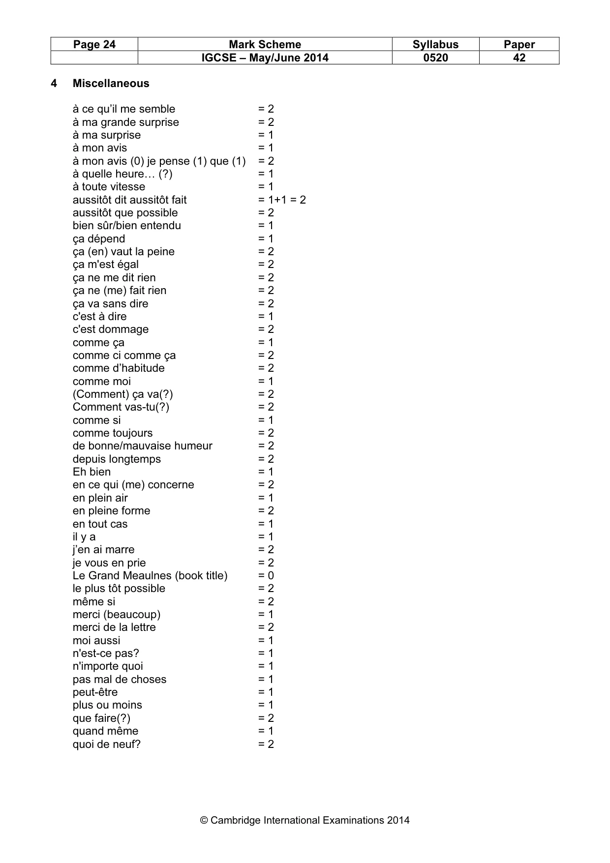 Mark scheme, page 24 of 26