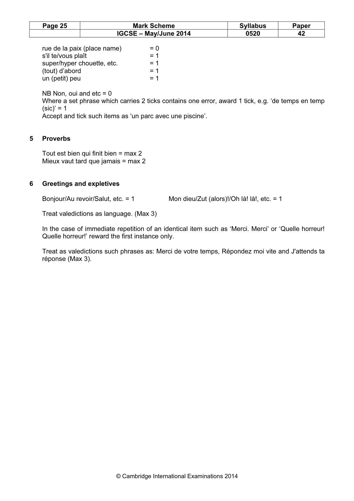 Mark scheme, page 25 of 26