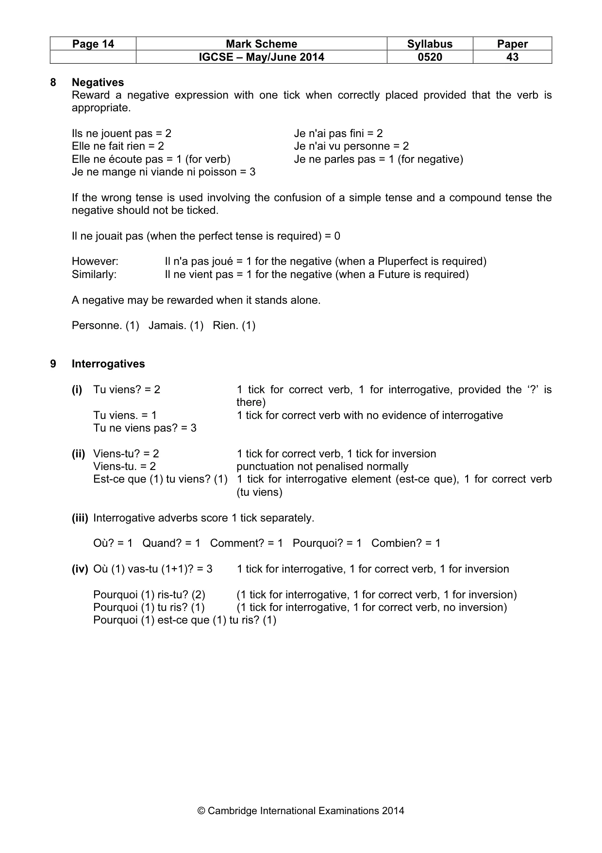 Mark scheme, page 14 of 25