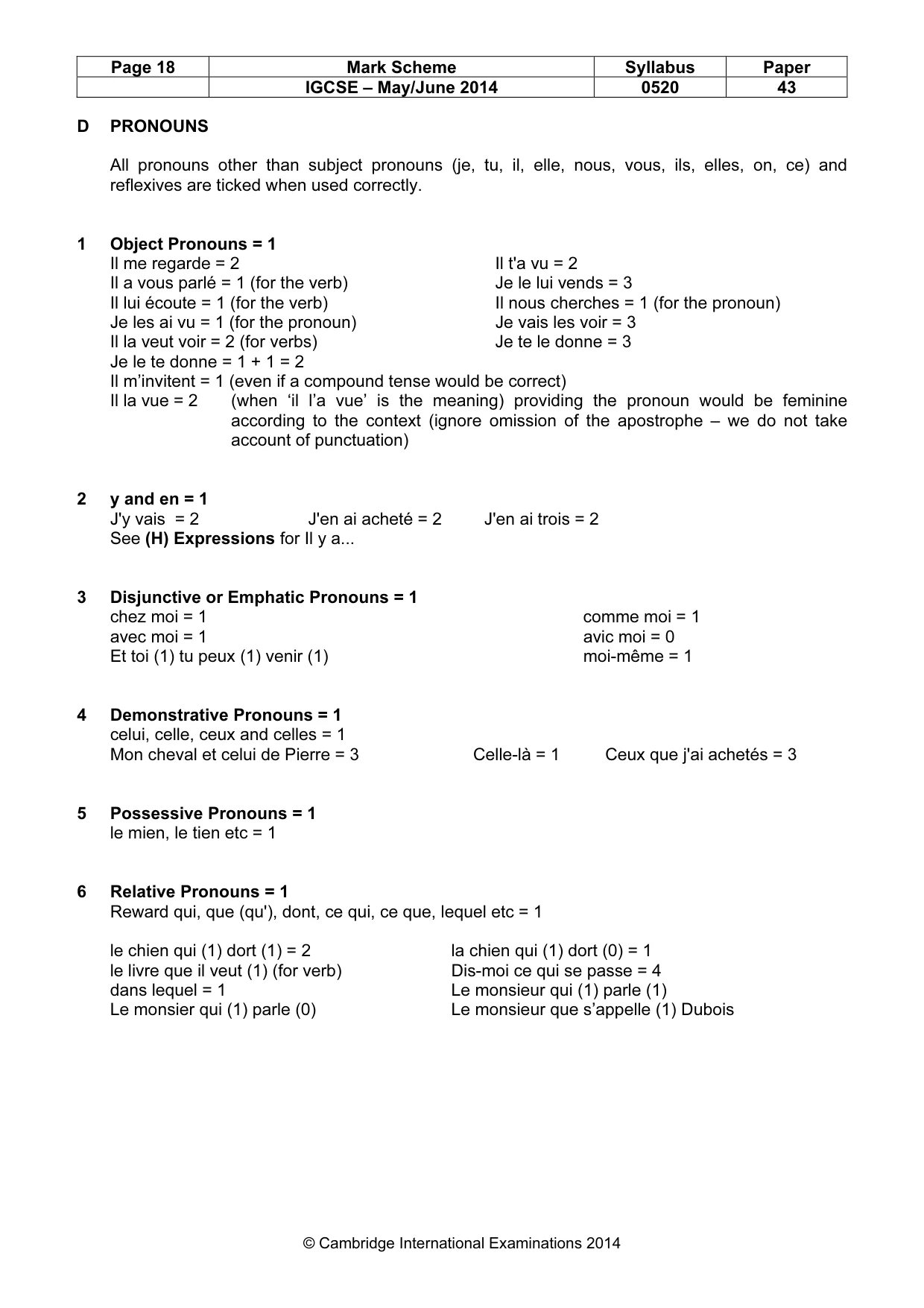 Mark scheme, page 18 of 25