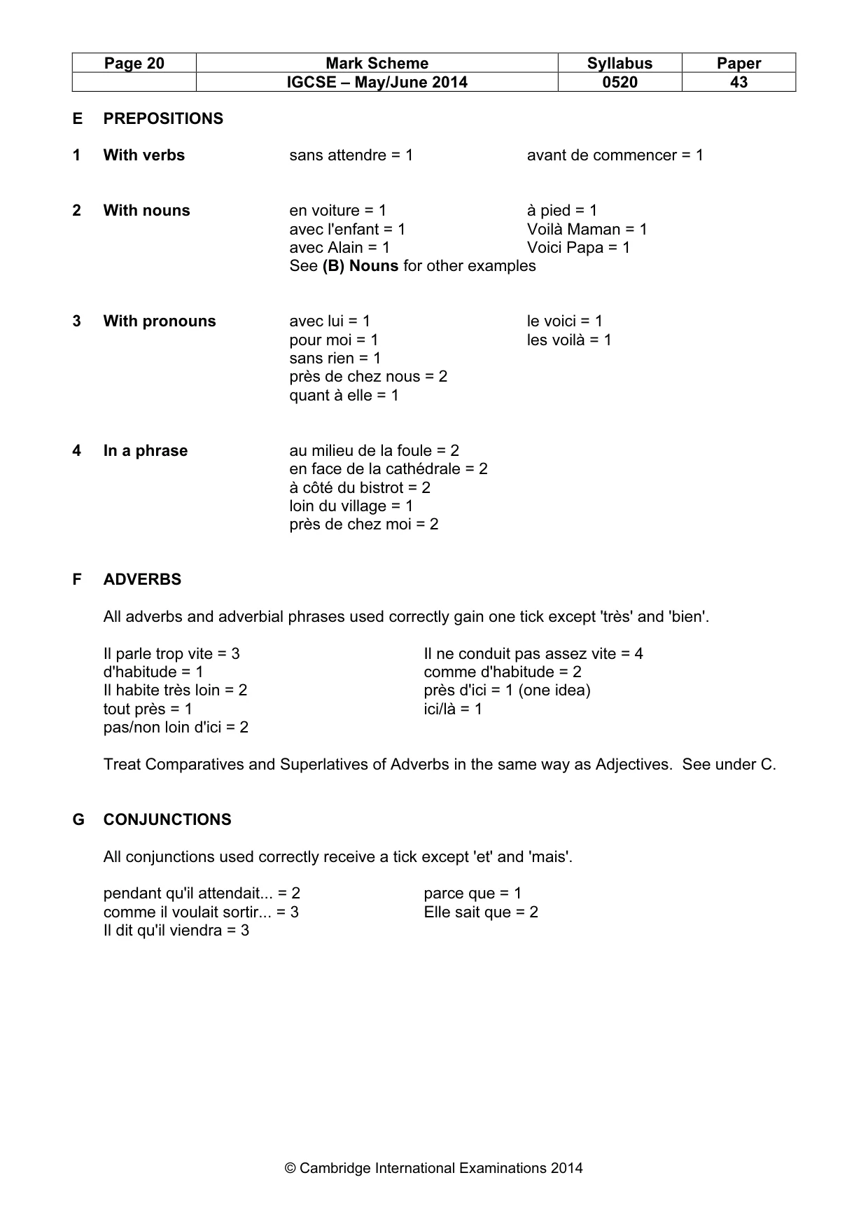 Mark scheme, page 20 of 25