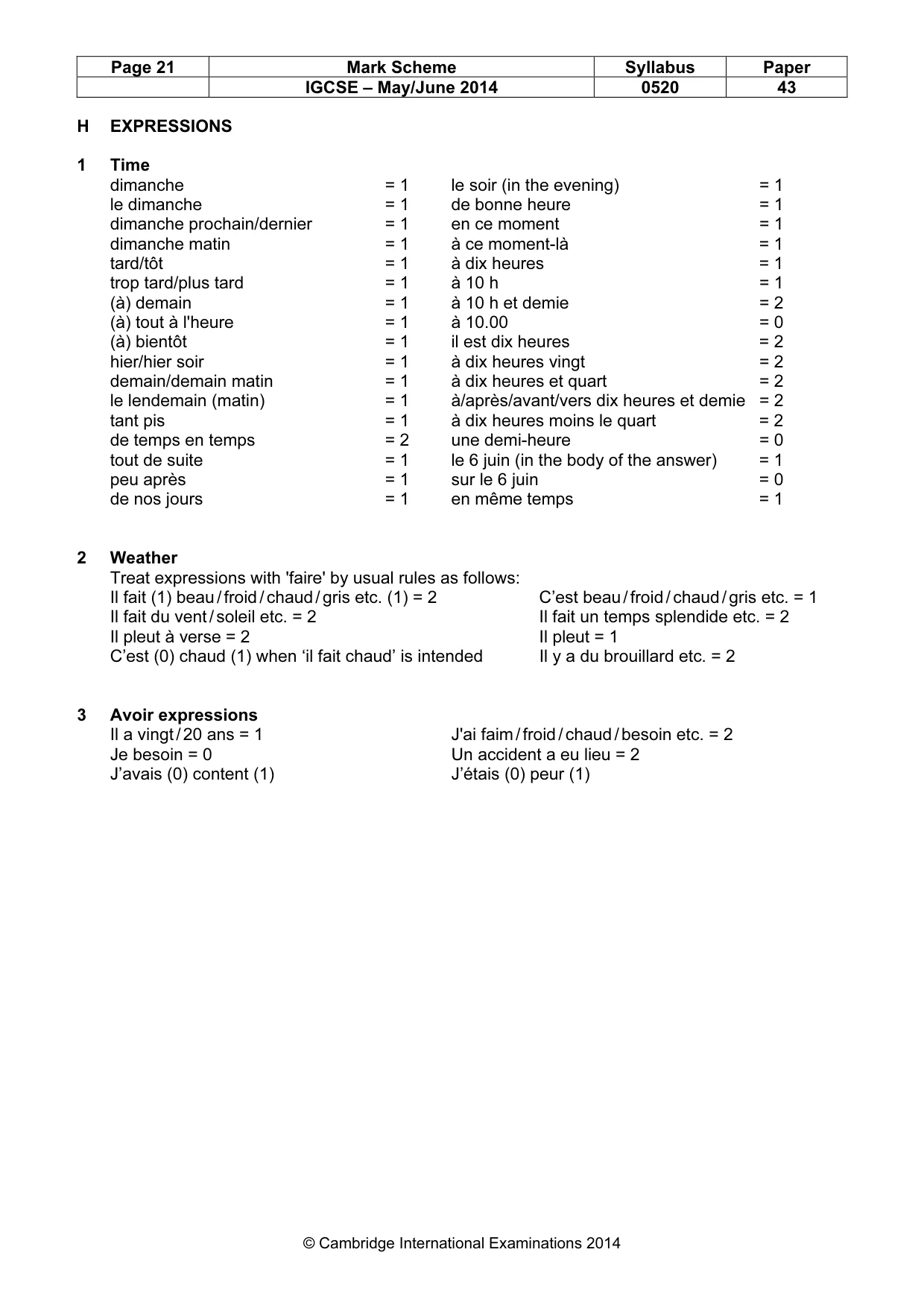 Mark scheme, page 21 of 25