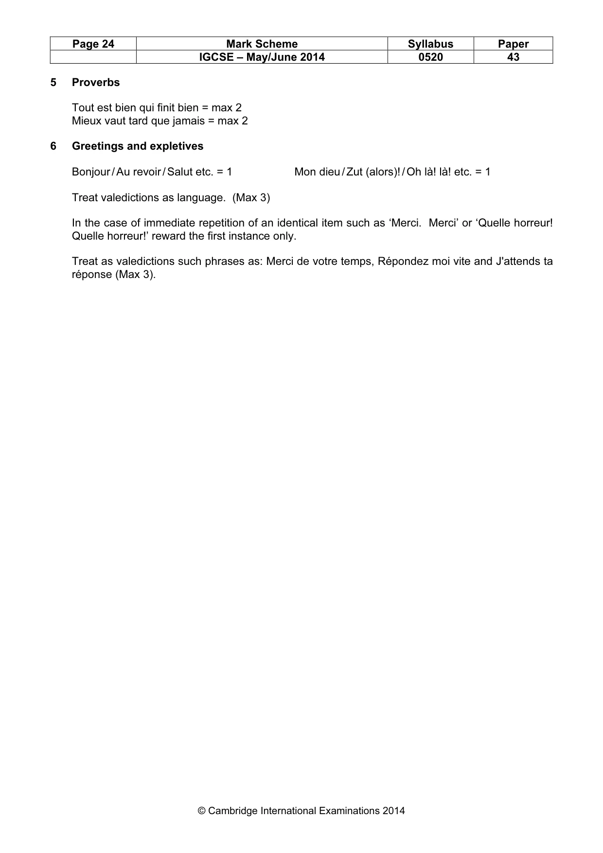 Mark scheme, page 24 of 25