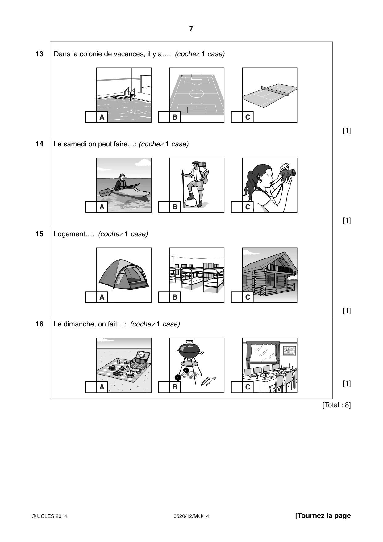 Cambridge IGCSE French - Foreign Language 0520 2014 May/June Paper 1 · Variant 2 question paper, page 7 of 12