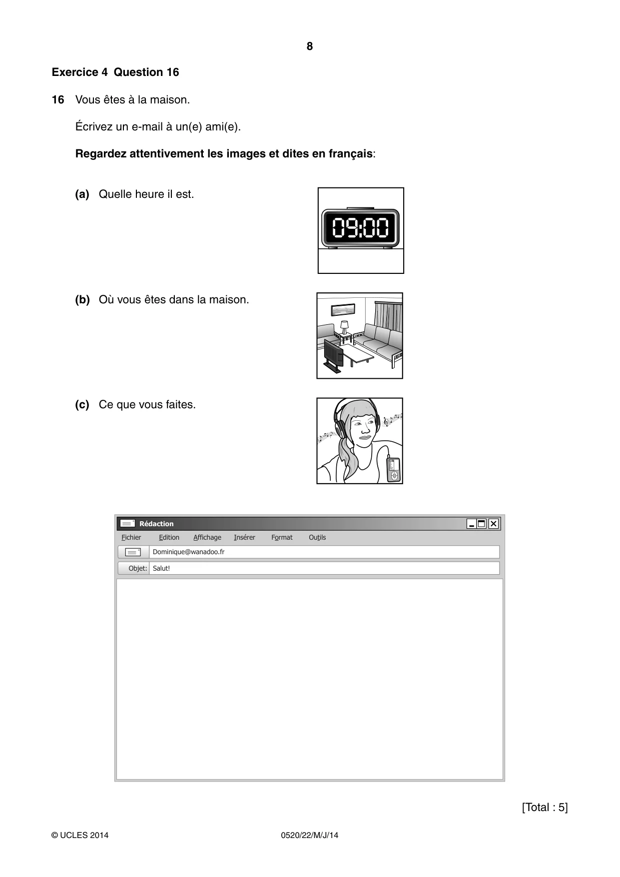 Cambridge IGCSE French - Foreign Language 0520 2014 May/June Paper 2 · Variant 2 question paper, page 8 of 20