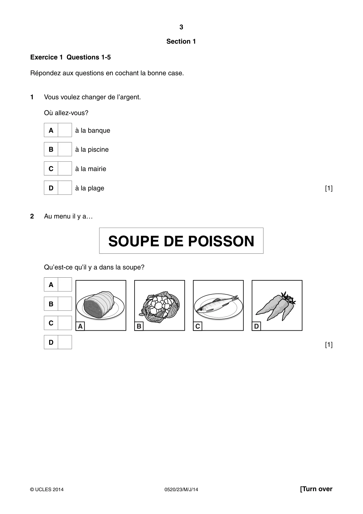 Cambridge IGCSE French - Foreign Language 0520 2014 May/June Paper 2 · Variant 3 question paper, page 3 of 20