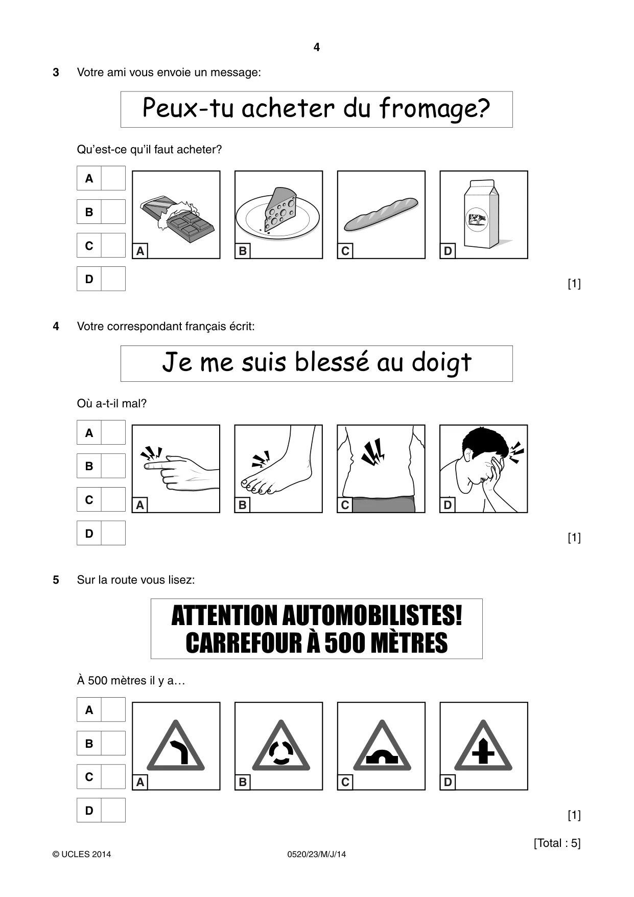 Cambridge IGCSE French - Foreign Language 0520 2014 May/June Paper 2 · Variant 3 question paper, page 4 of 20