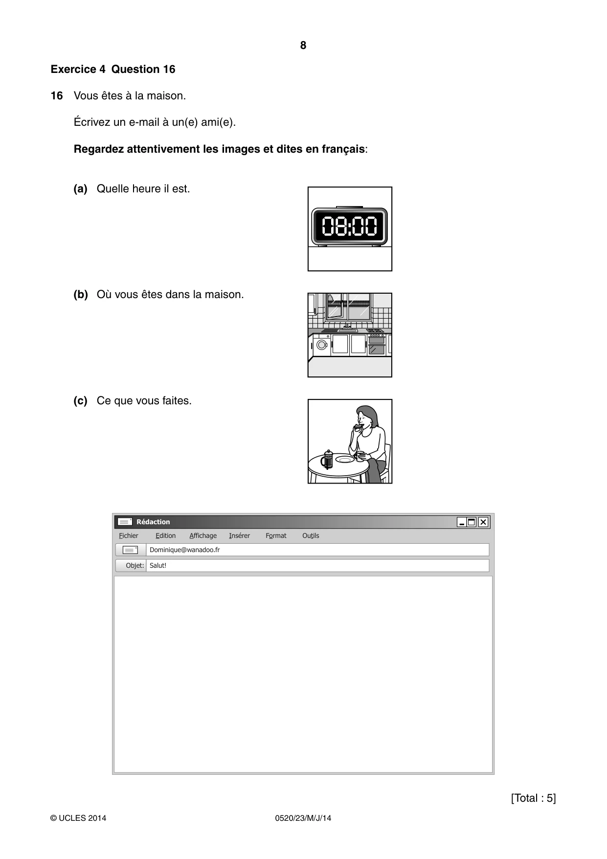 Cambridge IGCSE French - Foreign Language 0520 2014 May/June Paper 2 · Variant 3 question paper, page 8 of 20