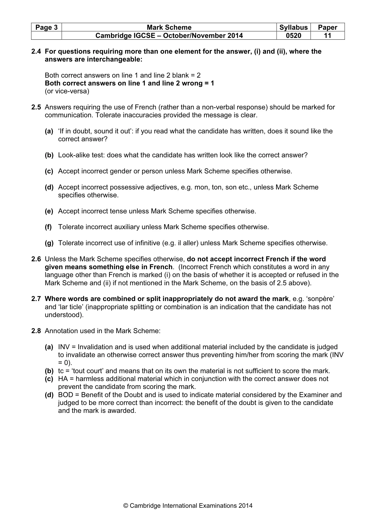Mark scheme, page 3 of 12