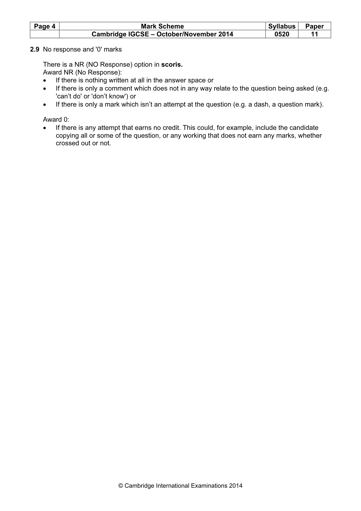 Mark scheme, page 4 of 12