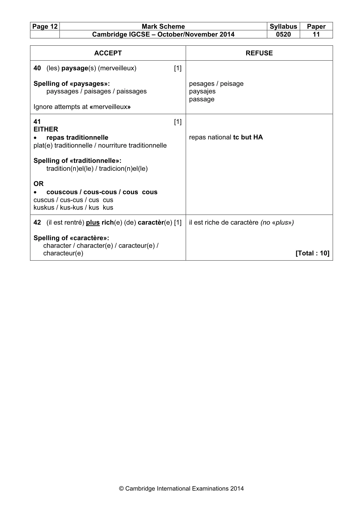 Mark scheme, page 12 of 12