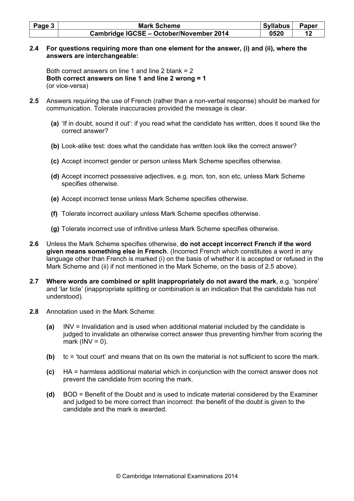 Mark scheme, page 3 of 13