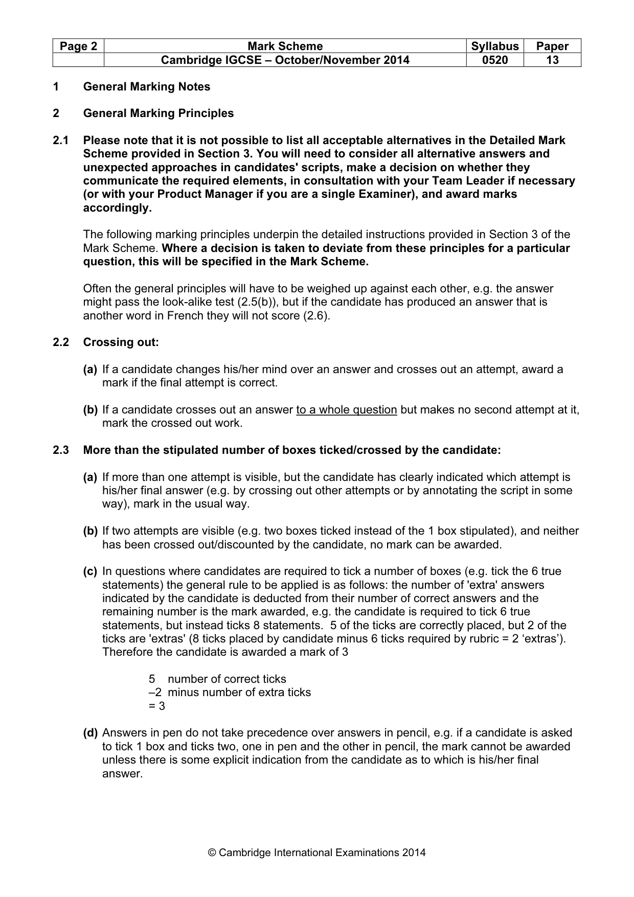 Mark scheme, page 2 of 11