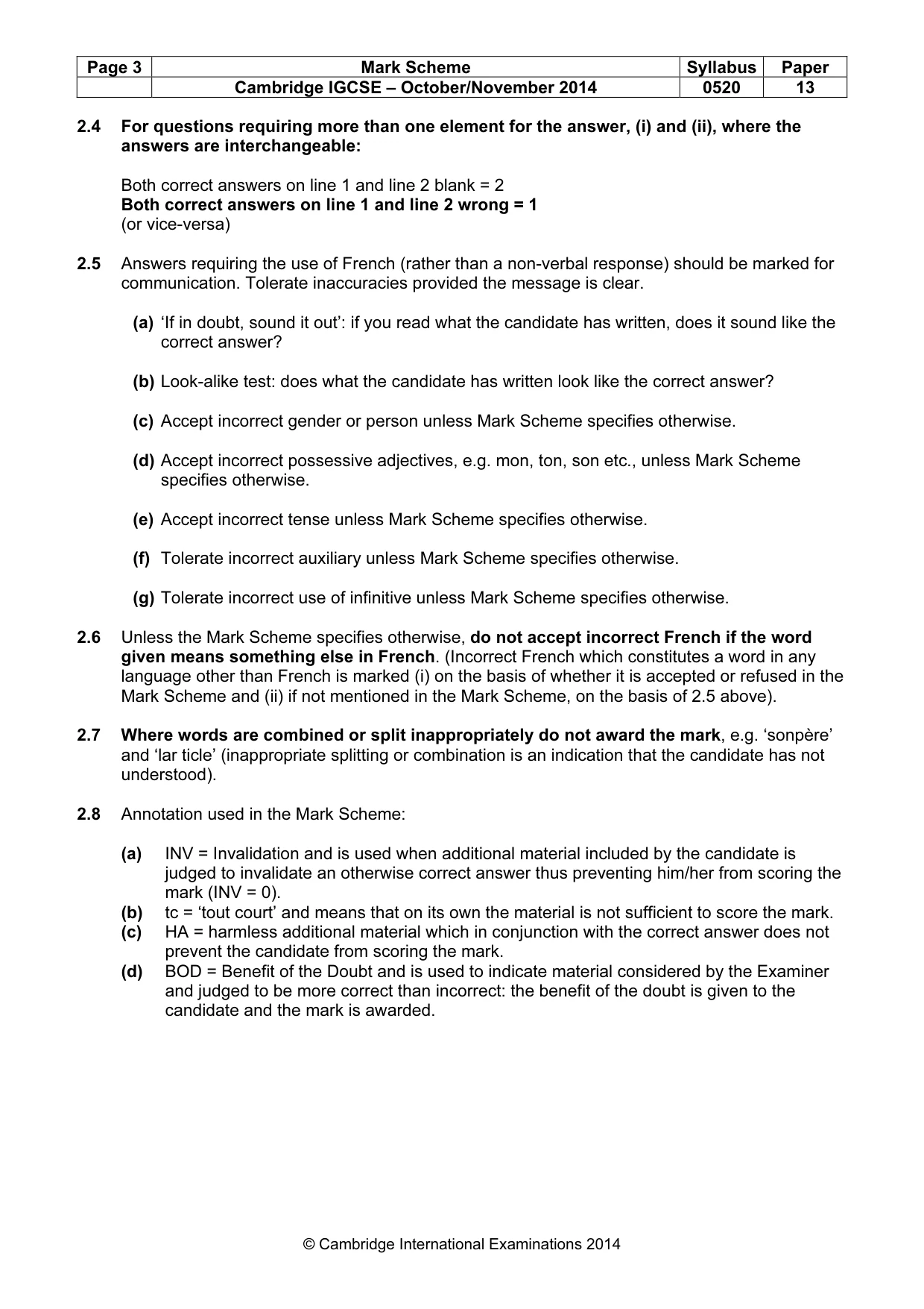 Mark scheme, page 3 of 11