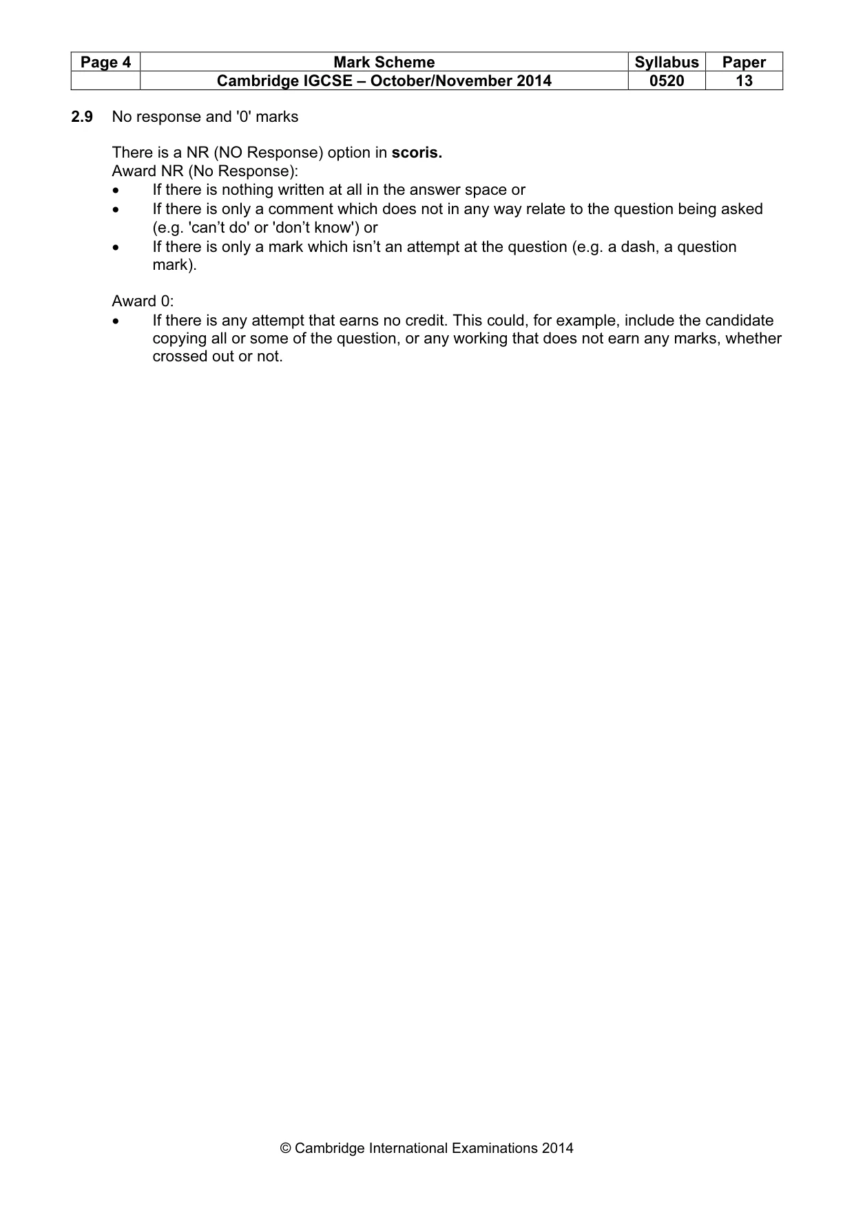 Mark scheme, page 4 of 11