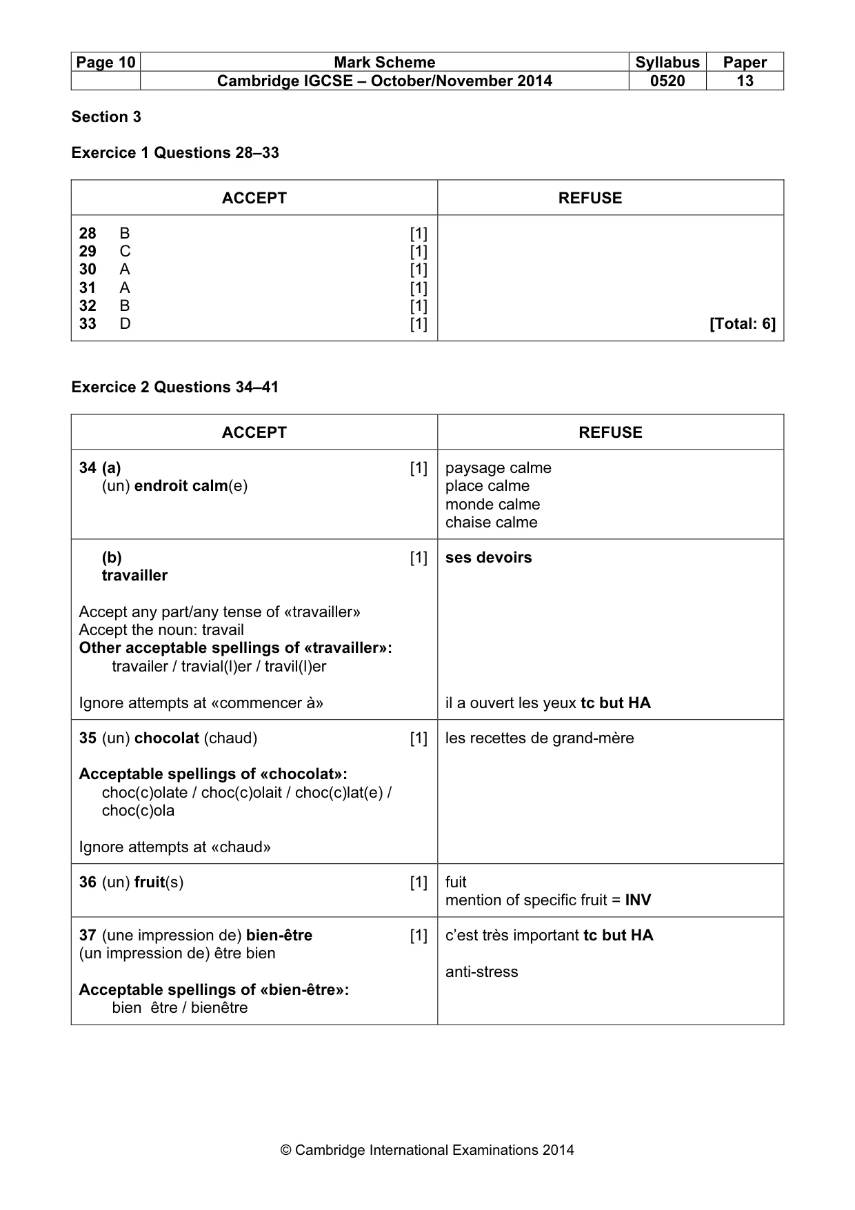 Mark scheme, page 10 of 11