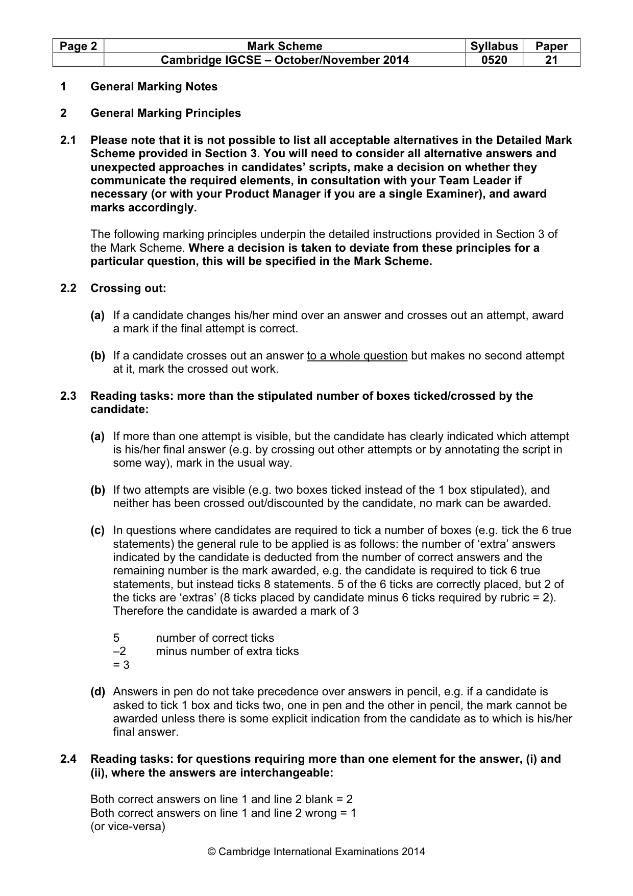 Mark scheme, page 2 of 16
