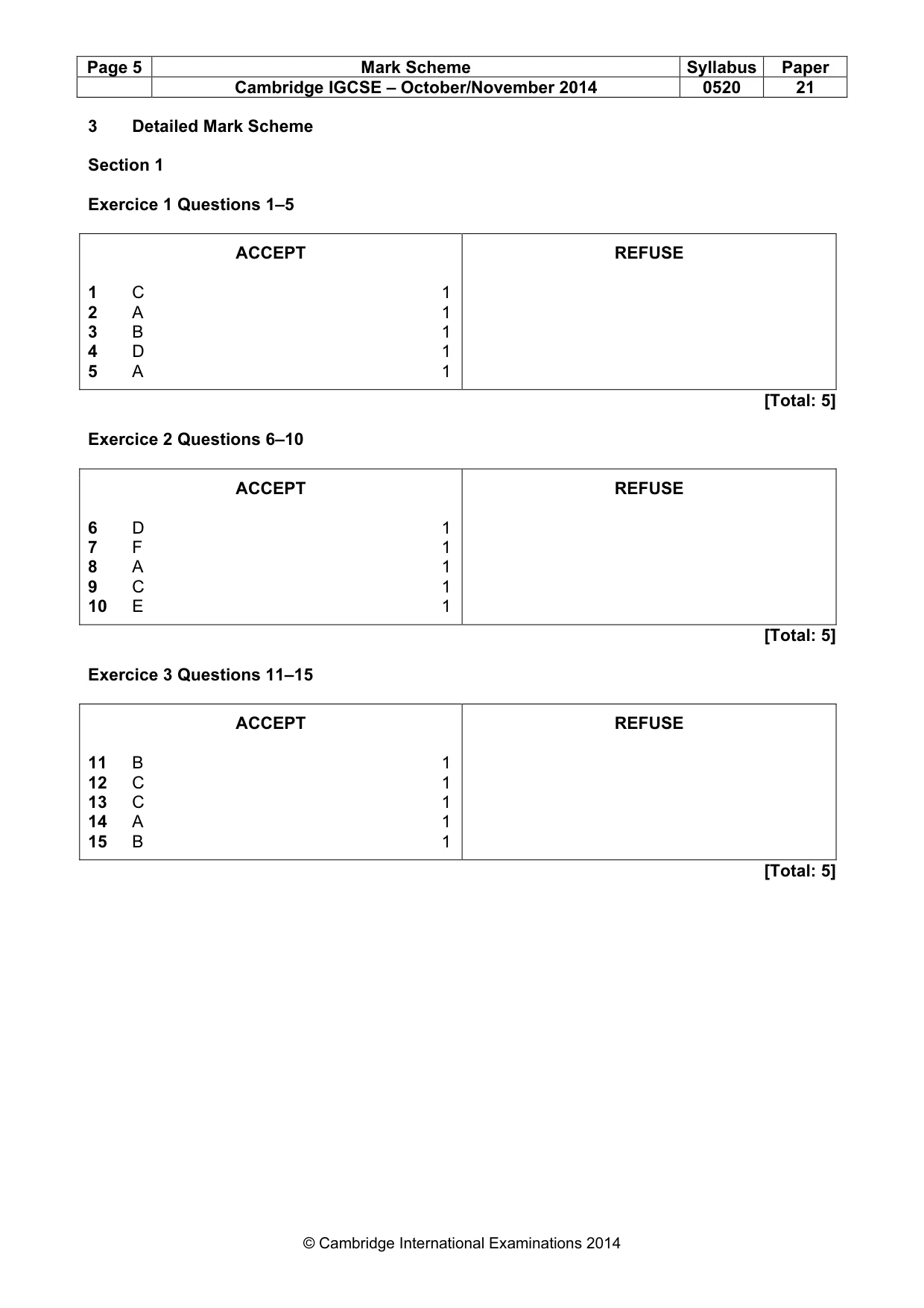 Mark scheme, page 5 of 16