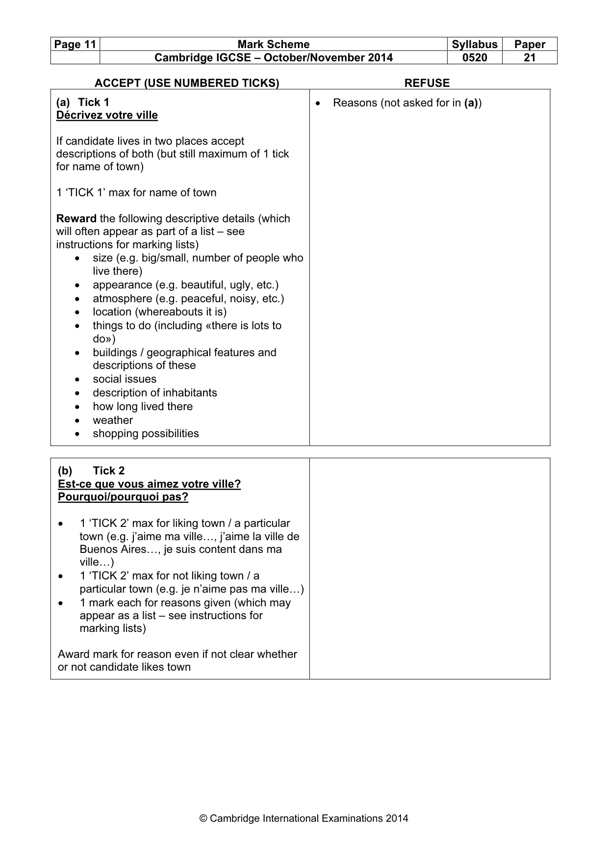 Mark scheme, page 11 of 16