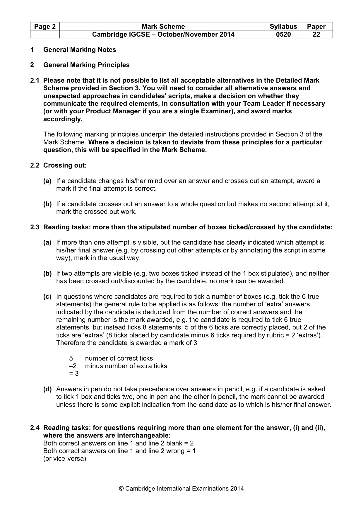 Mark scheme, page 2 of 19
