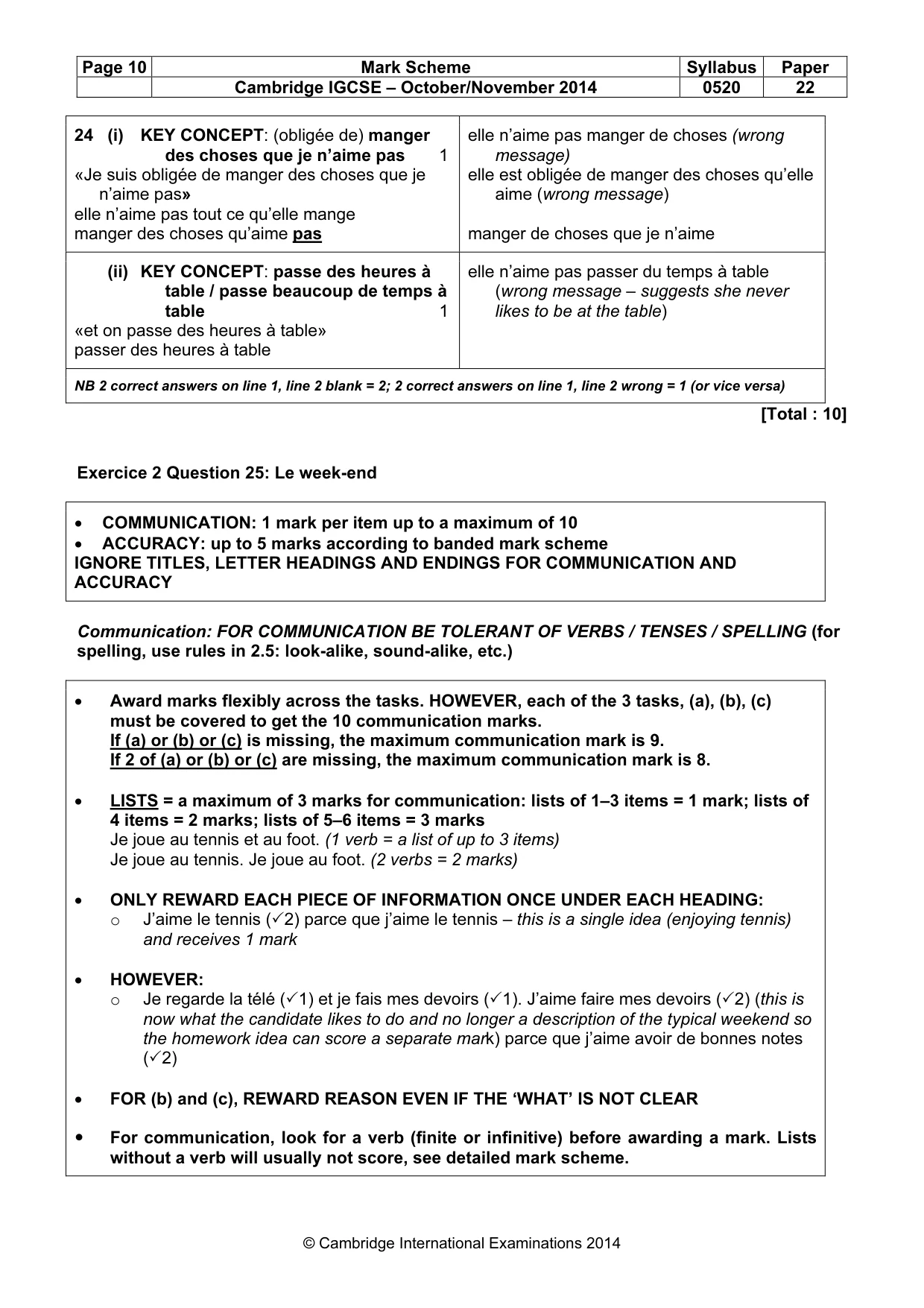 Mark scheme, page 10 of 19