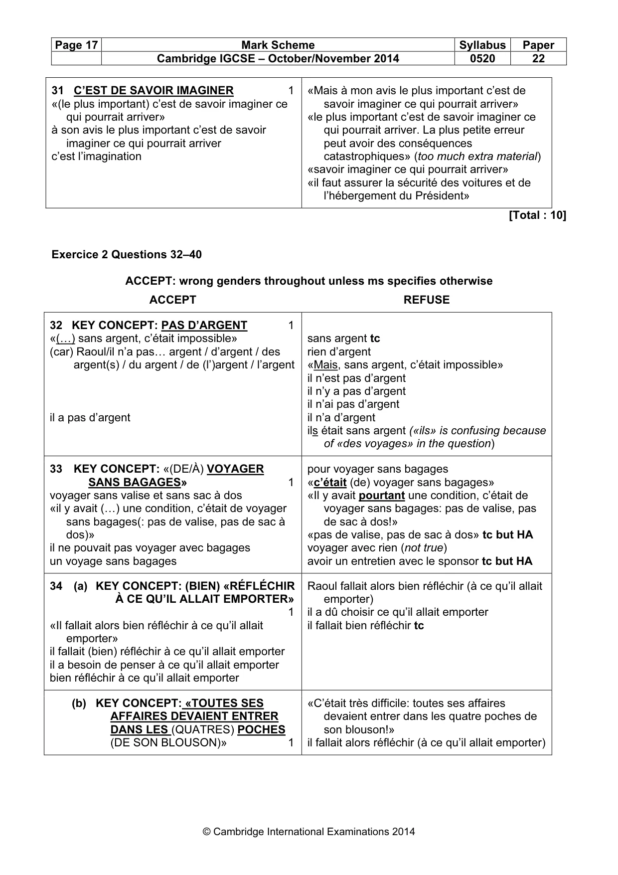 Mark scheme, page 17 of 19