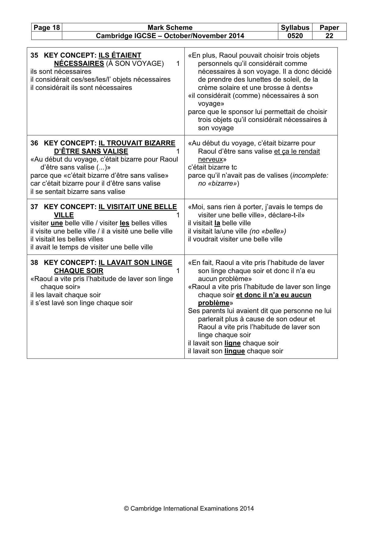 Mark scheme, page 18 of 19