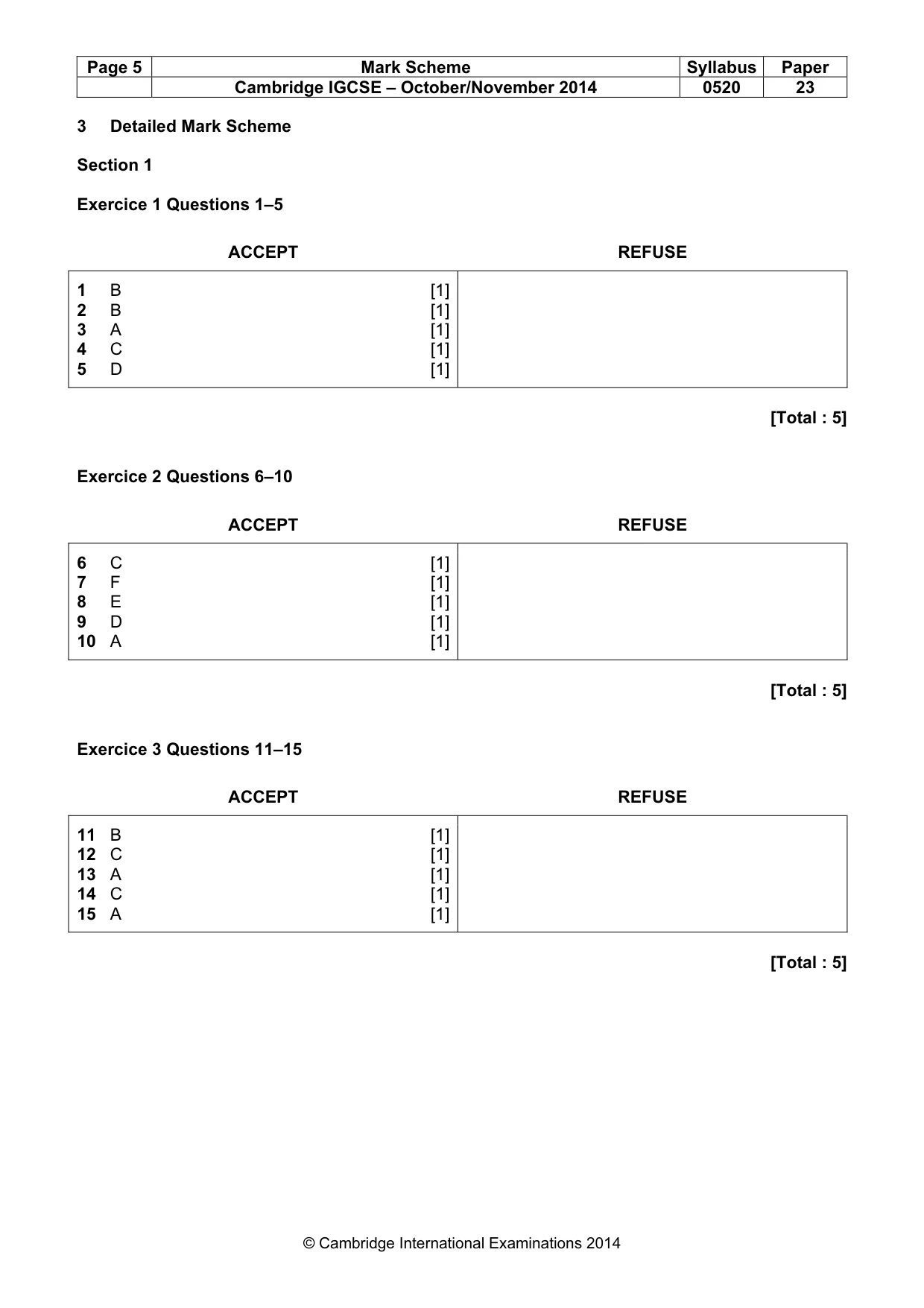 Mark scheme, page 5 of 17