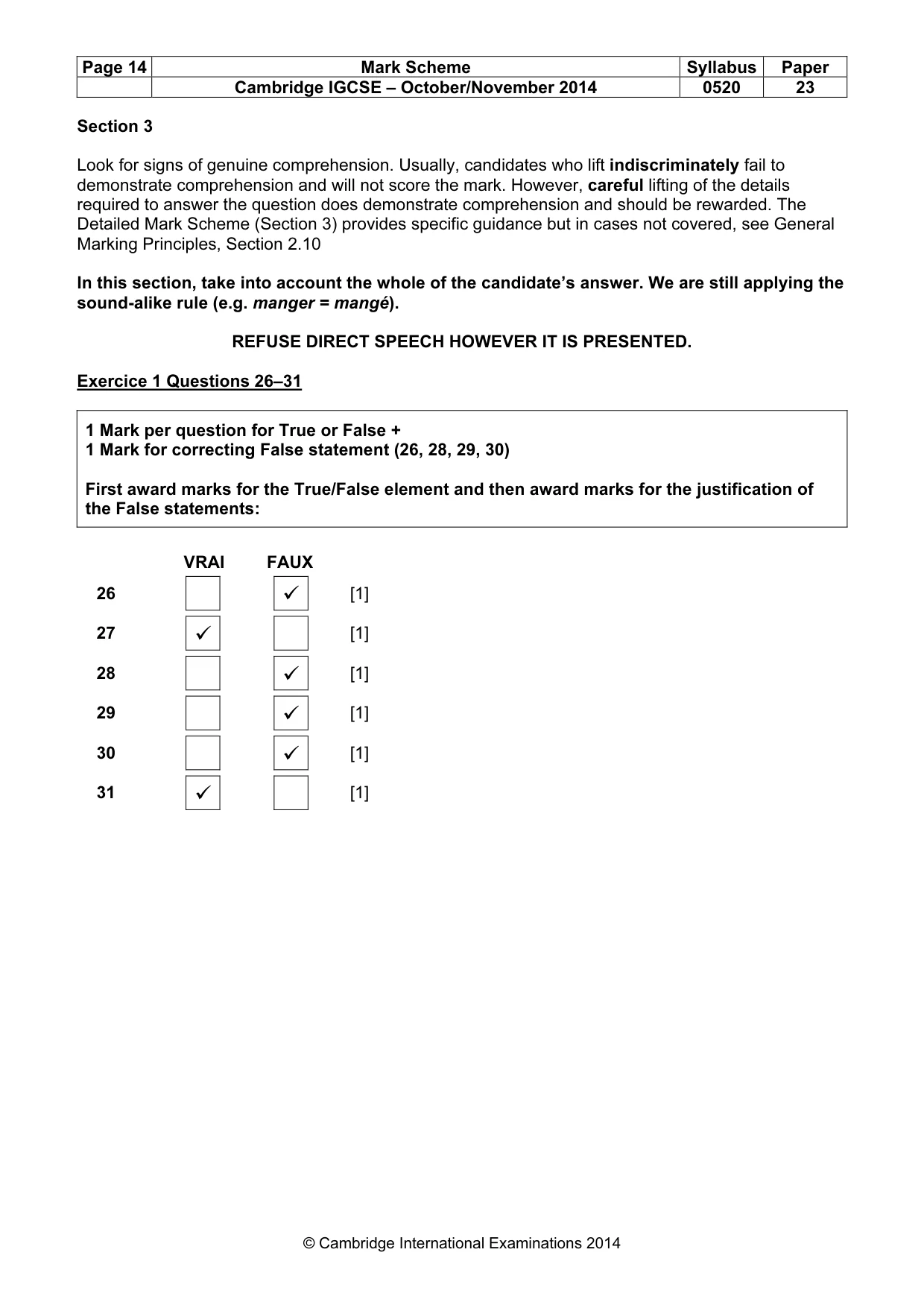 Mark scheme, page 14 of 17