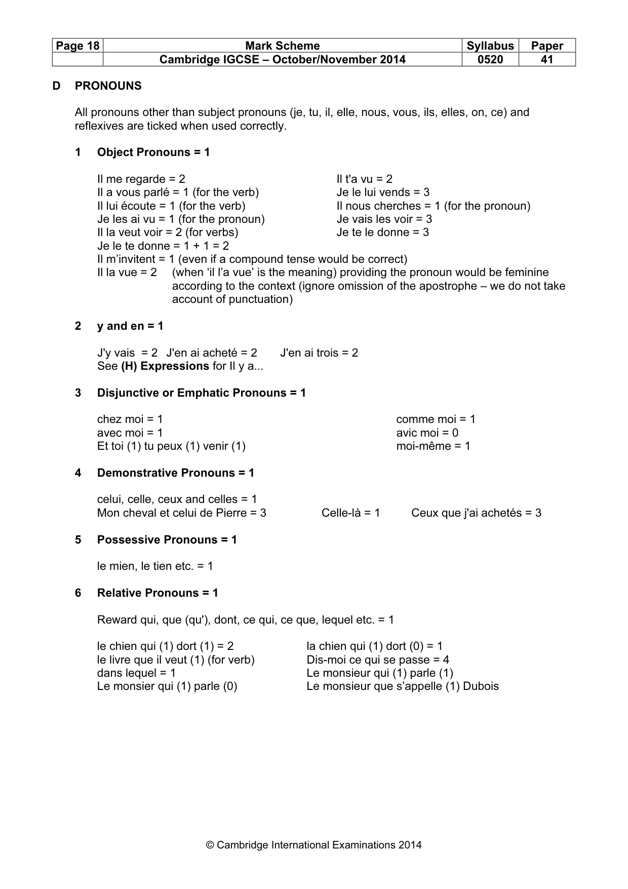 Mark scheme, page 18 of 23