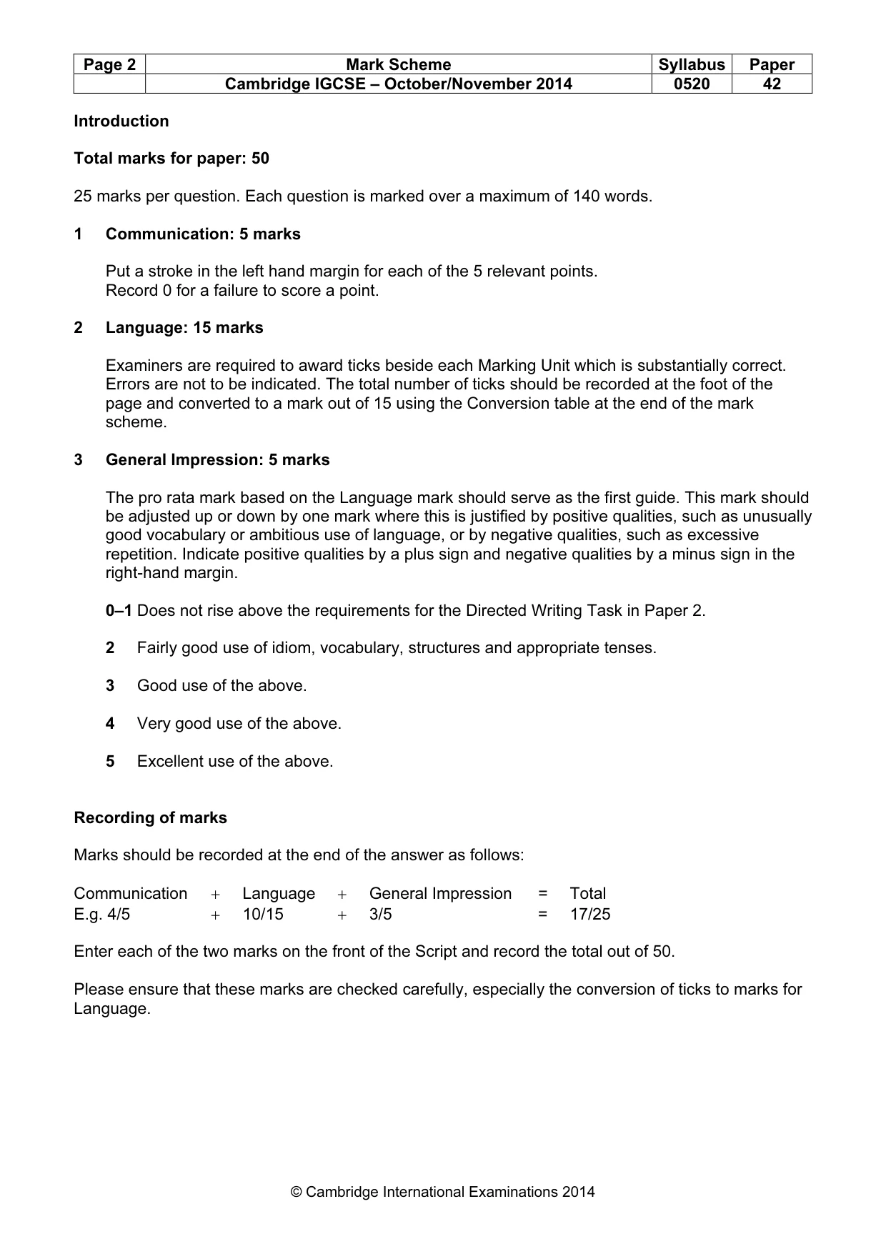 Mark scheme, page 2 of 24