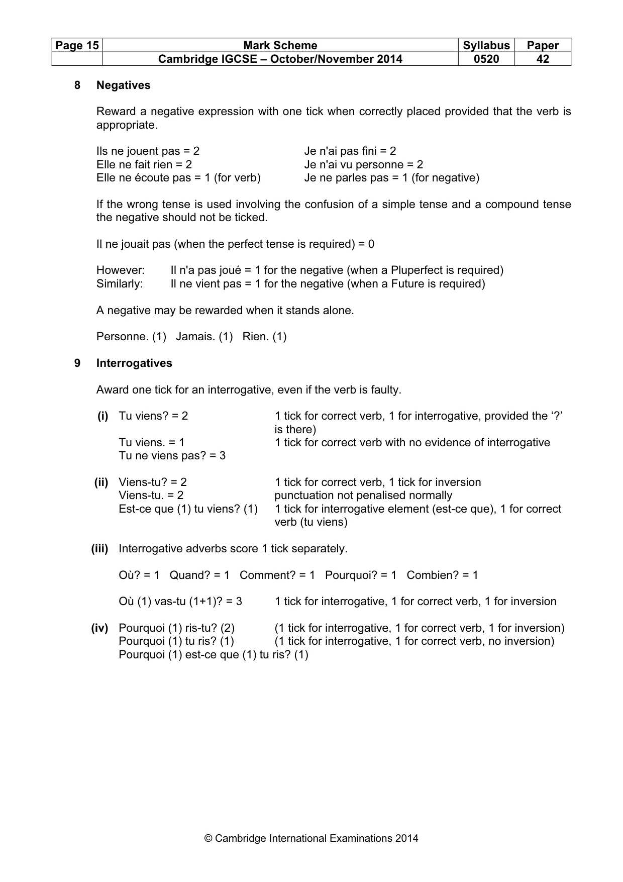 Mark scheme, page 15 of 24