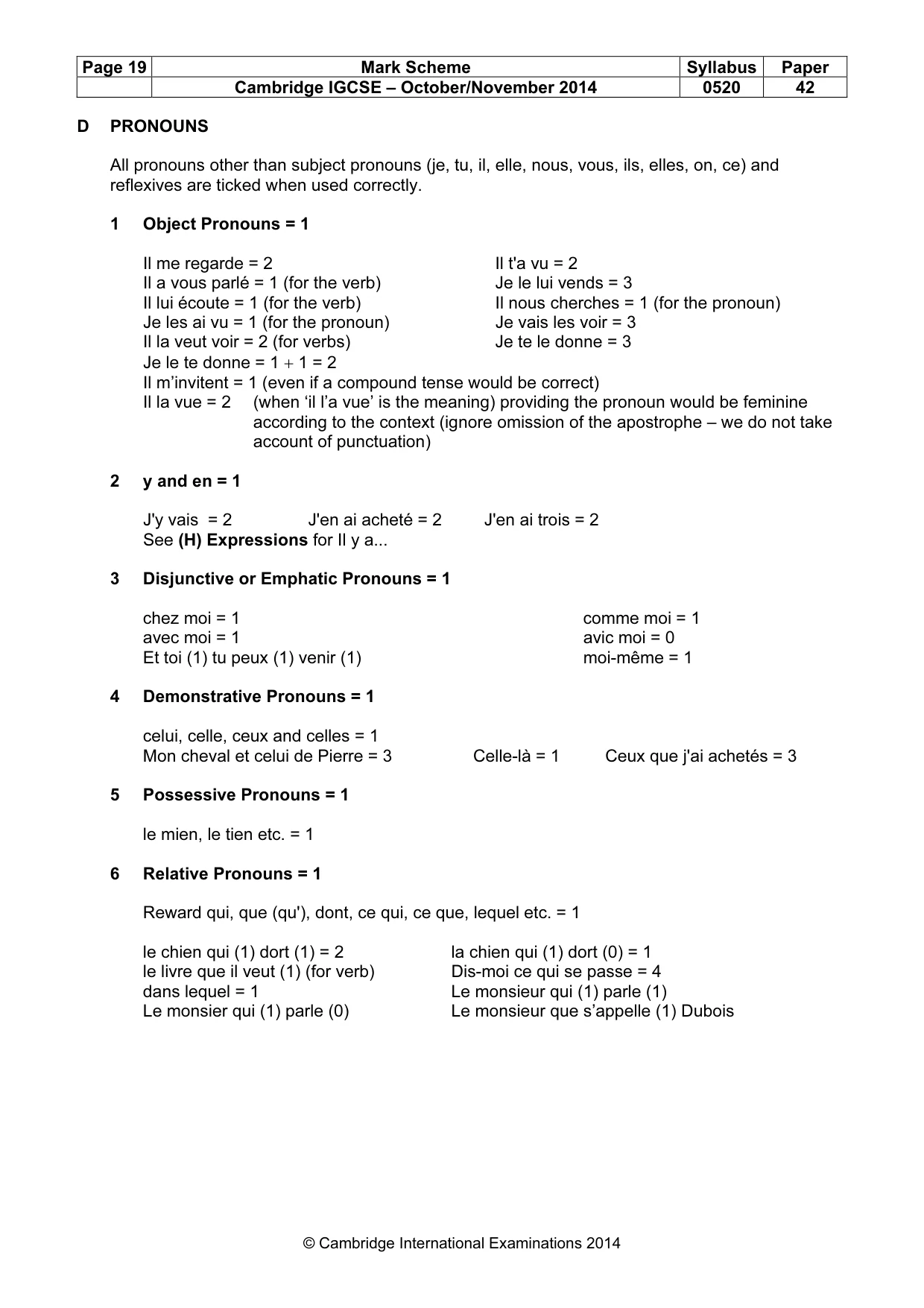 Mark scheme, page 19 of 24