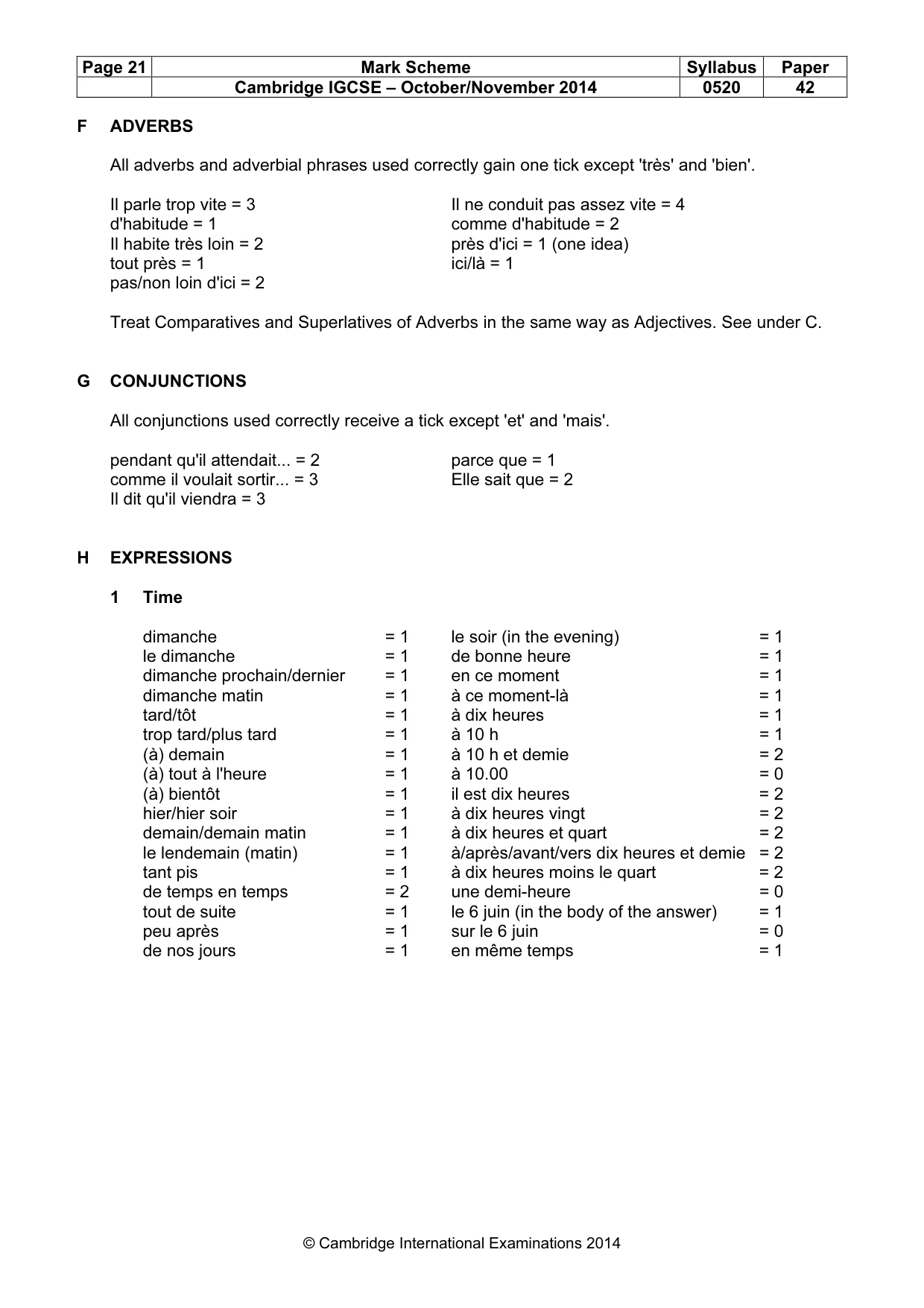 Mark scheme, page 21 of 24