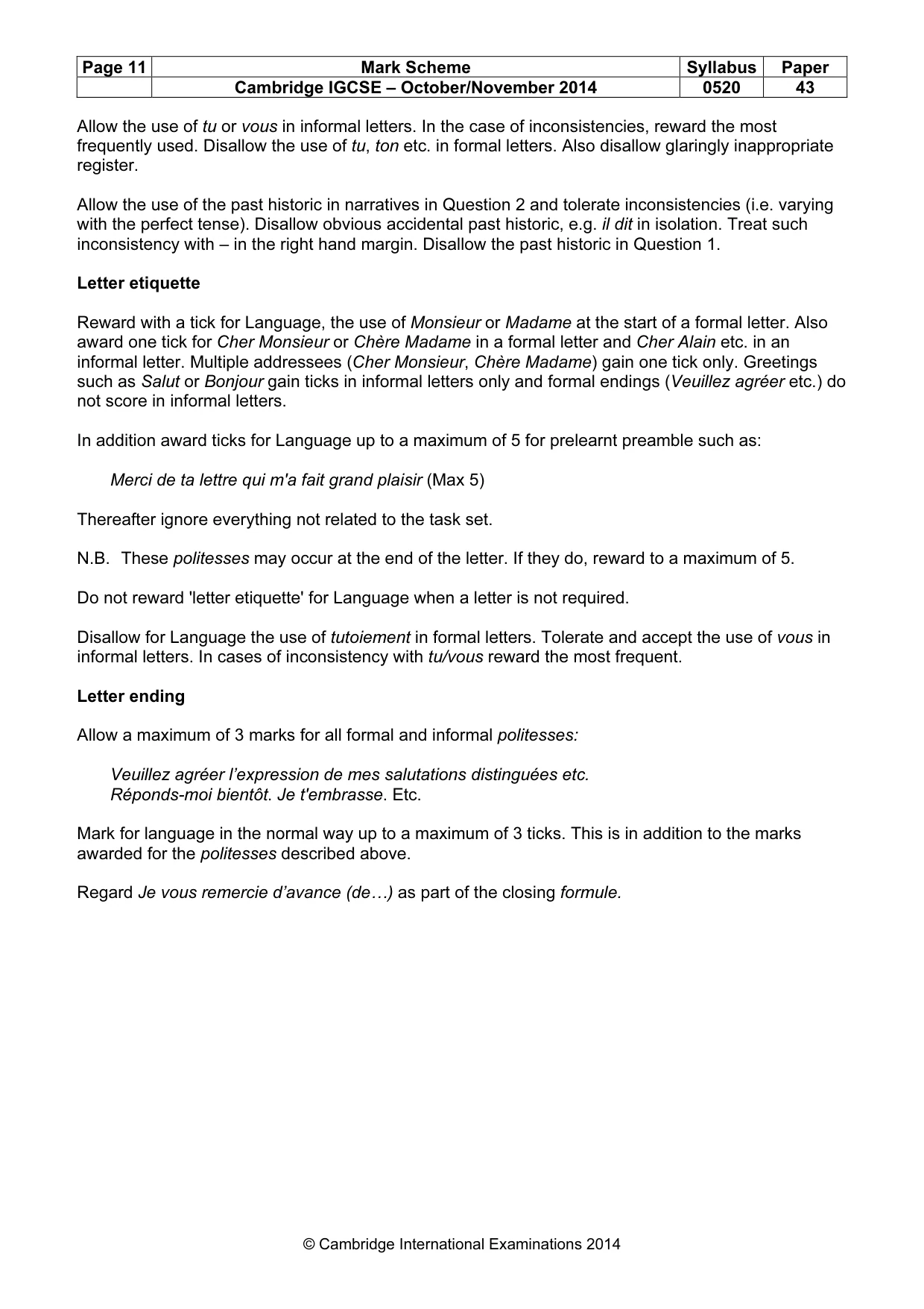 Mark scheme, page 11 of 23