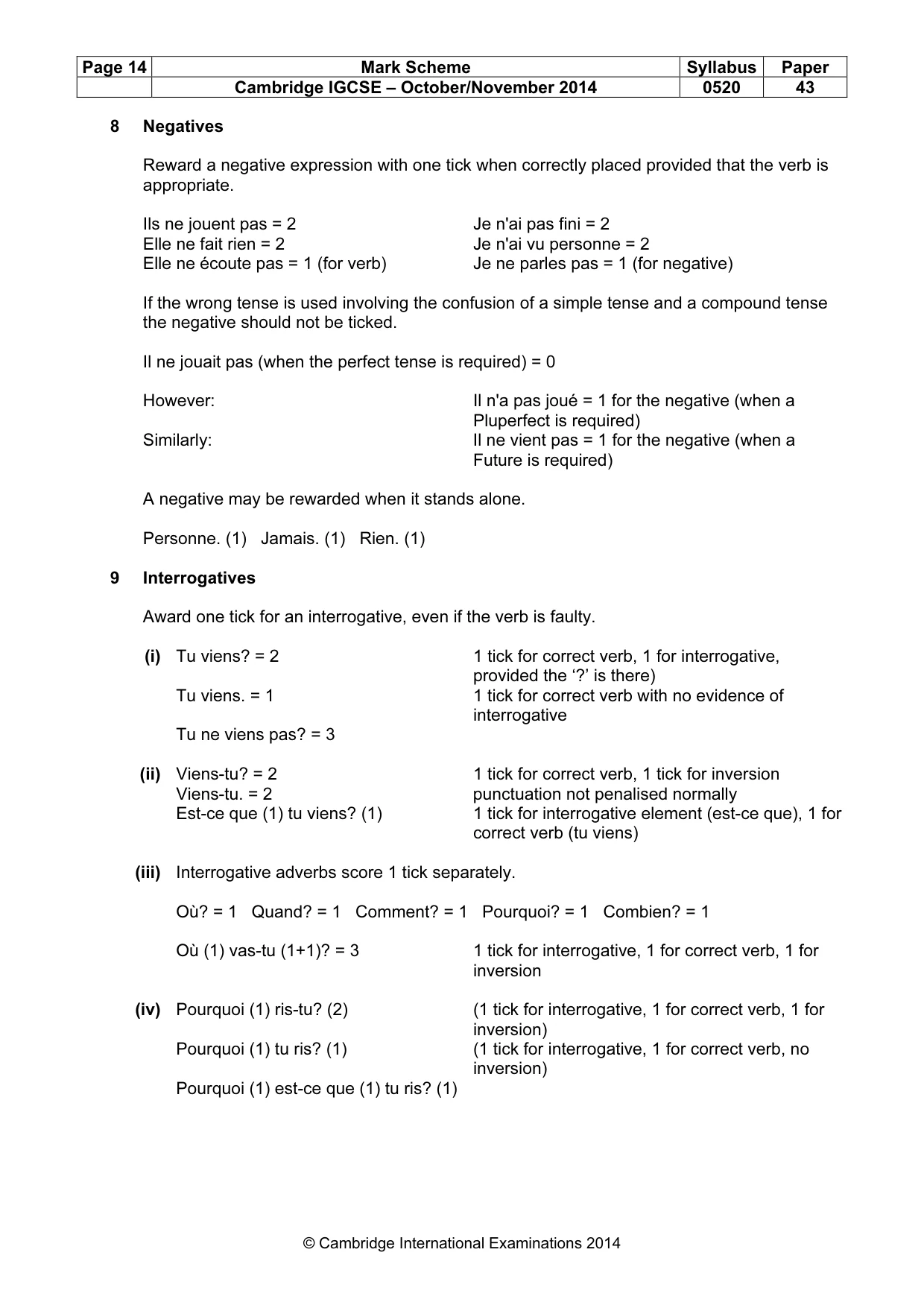 Mark scheme, page 14 of 23
