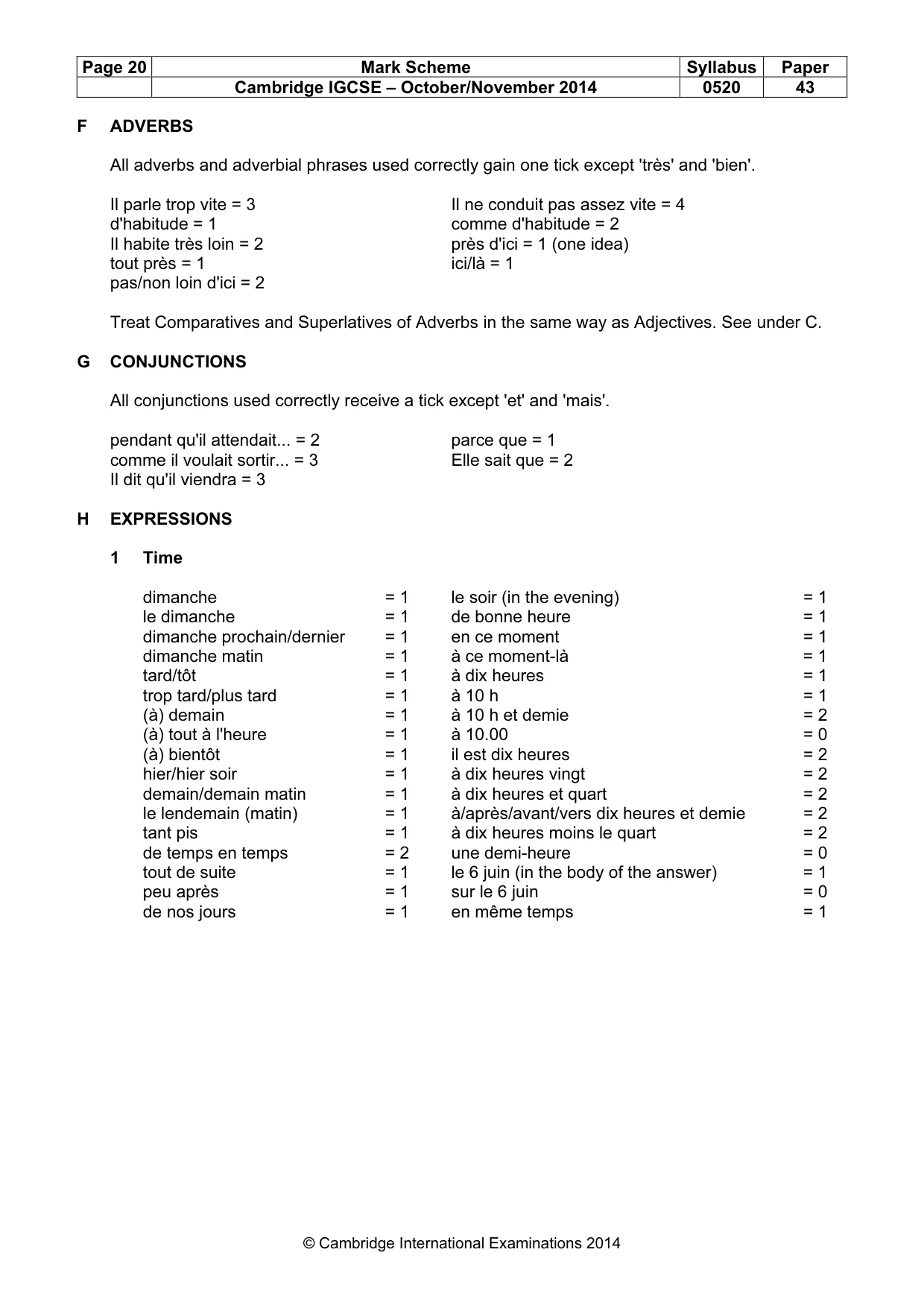 Mark scheme, page 20 of 23