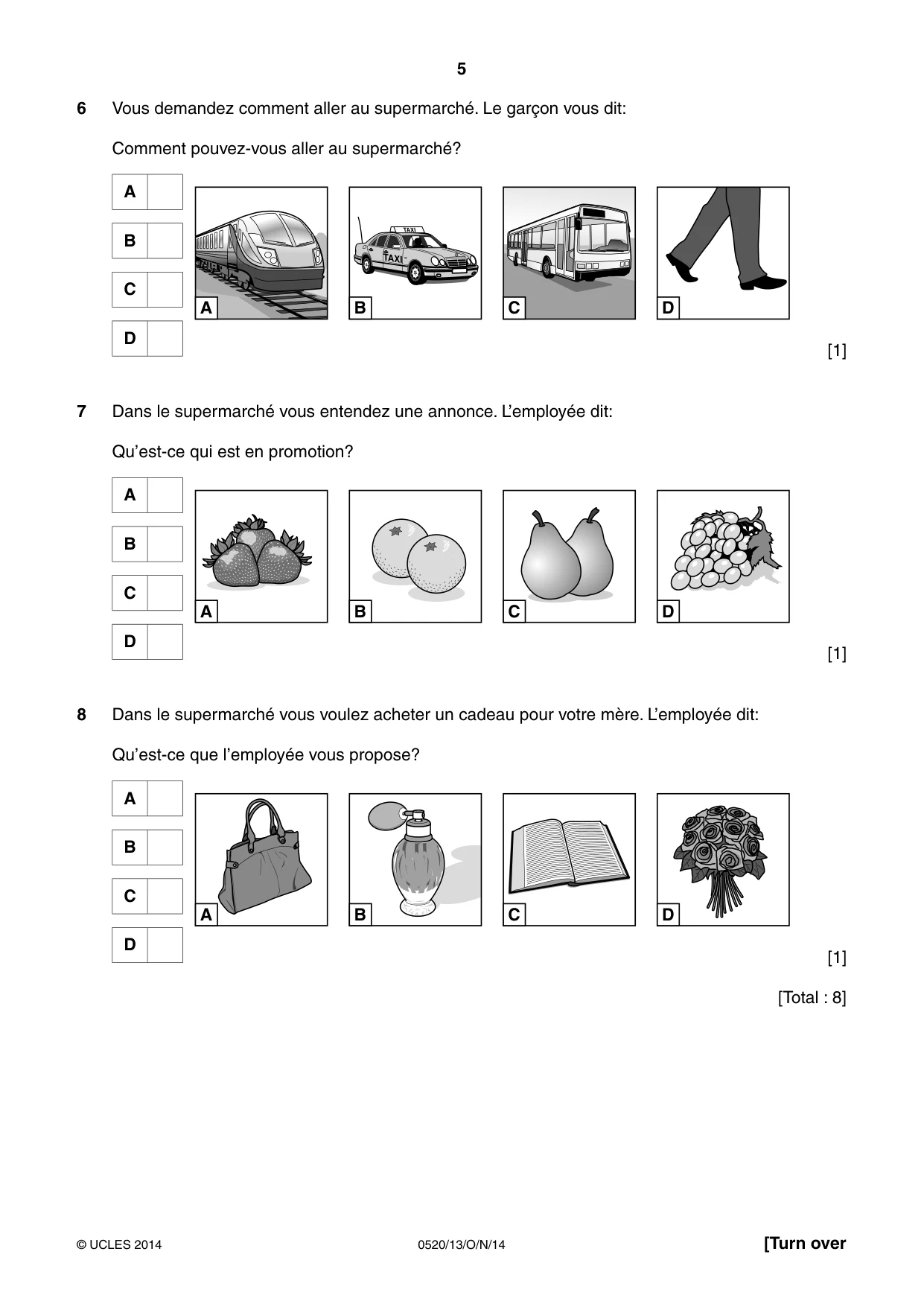 Cambridge IGCSE French - Foreign Language 0520 2014 Oct/Nov Paper 1 · Variant 3 question paper, page 5 of 12