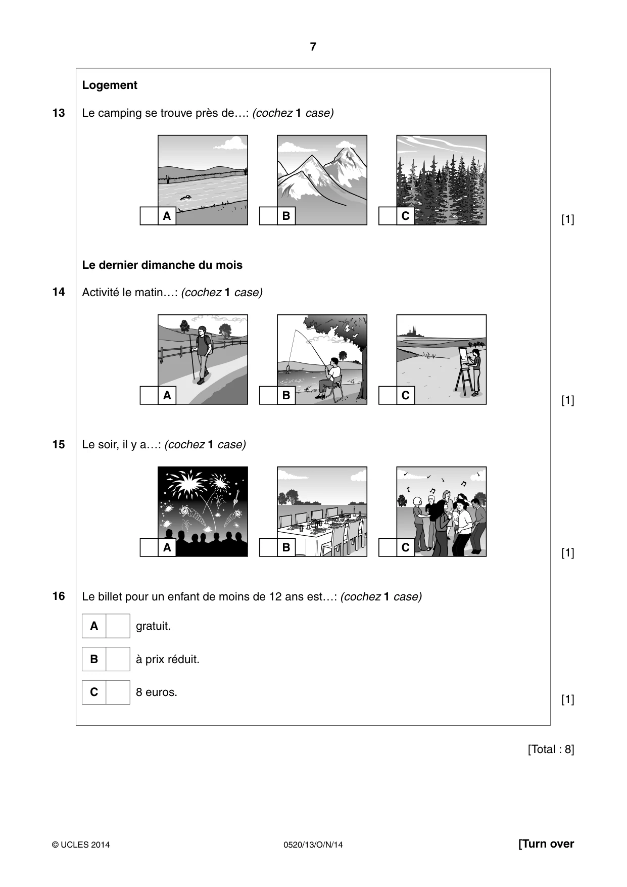 Cambridge IGCSE French - Foreign Language 0520 2014 Oct/Nov Paper 1 · Variant 3 question paper, page 7 of 12