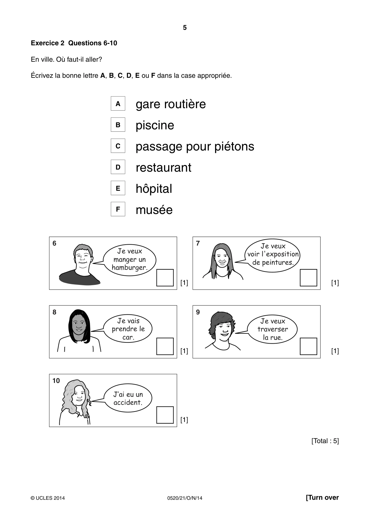 Cambridge IGCSE French - Foreign Language 0520 2014 Oct/Nov Paper 2 · Variant 1 question paper, page 5 of 20