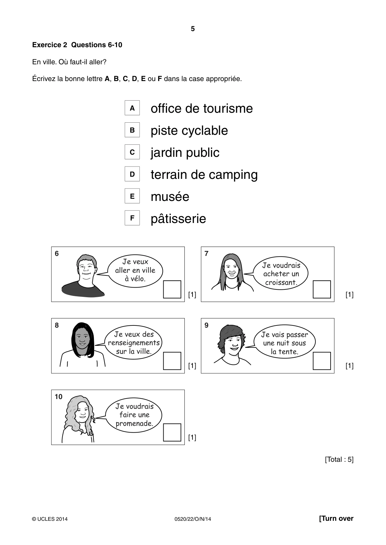 Cambridge IGCSE French - Foreign Language 0520 2014 Oct/Nov Paper 2 · Variant 2 question paper, page 5 of 20