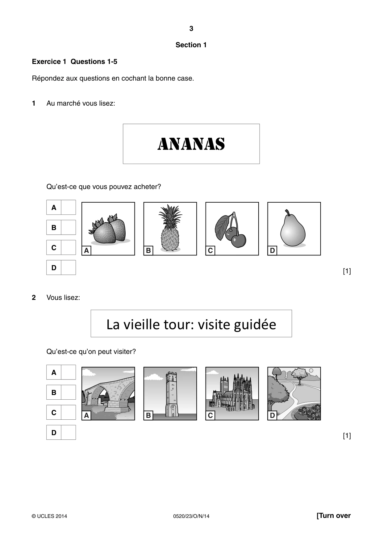 Cambridge IGCSE French - Foreign Language 0520 2014 Oct/Nov Paper 2 · Variant 3 question paper, page 3 of 20