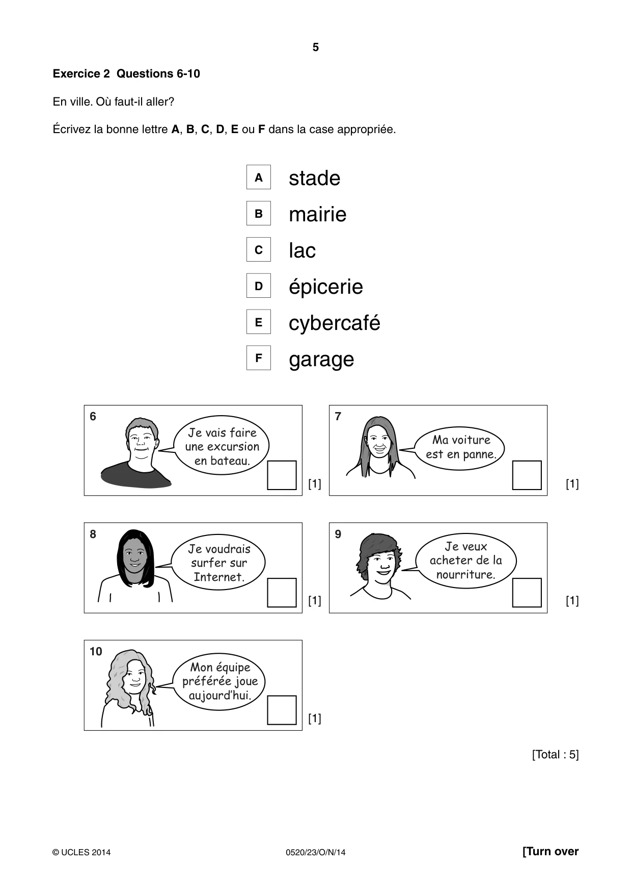 Cambridge IGCSE French - Foreign Language 0520 2014 Oct/Nov Paper 2 · Variant 3 question paper, page 5 of 20