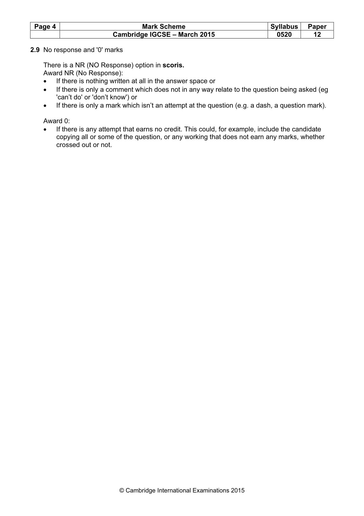 Mark scheme, page 4 of 11