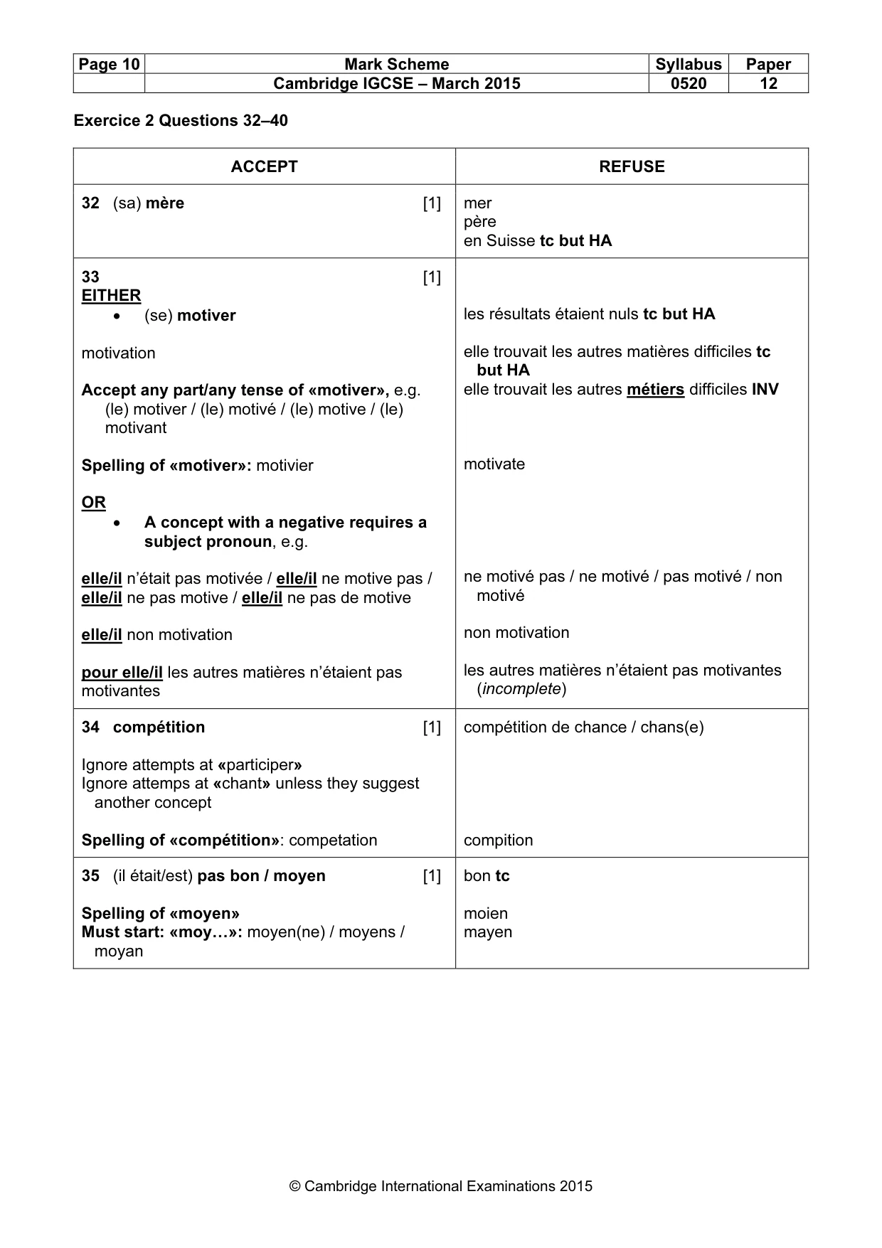 Mark scheme, page 10 of 11
