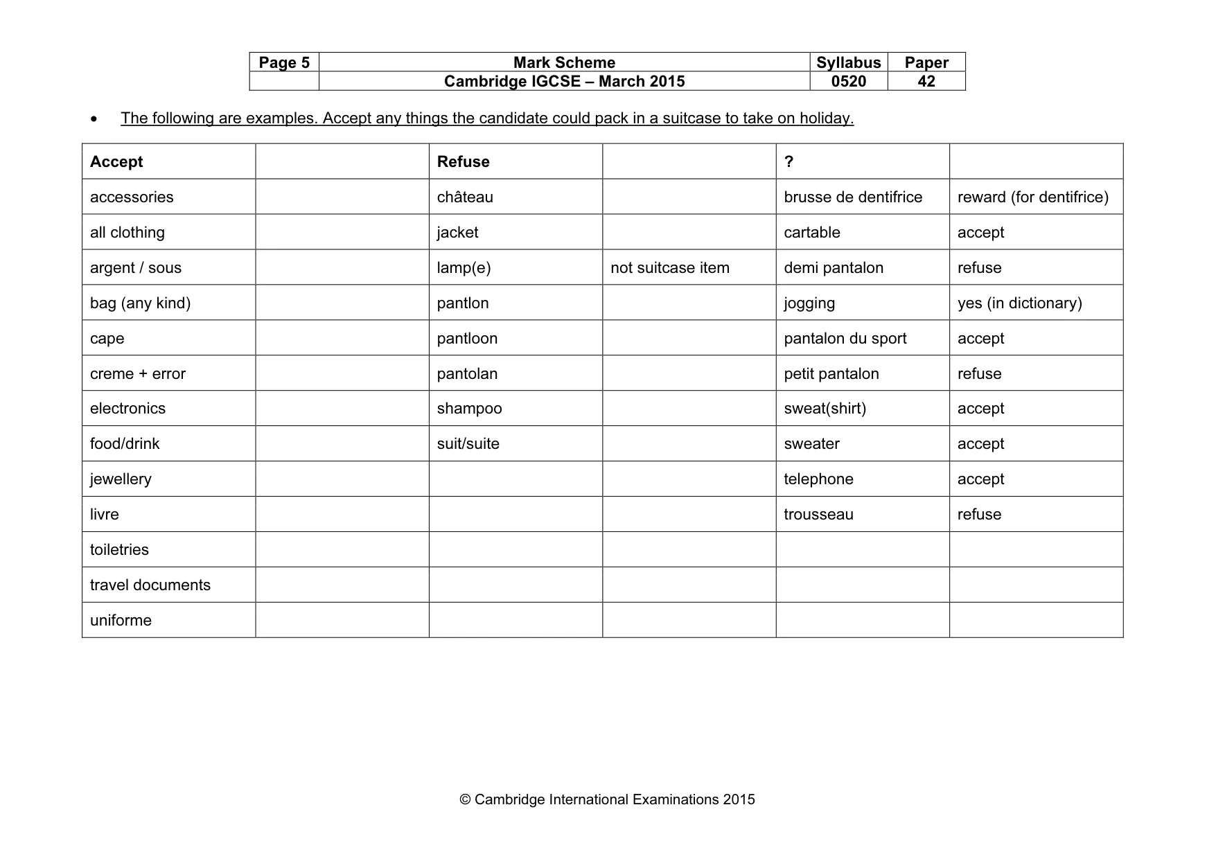 Mark scheme, page 5 of 34