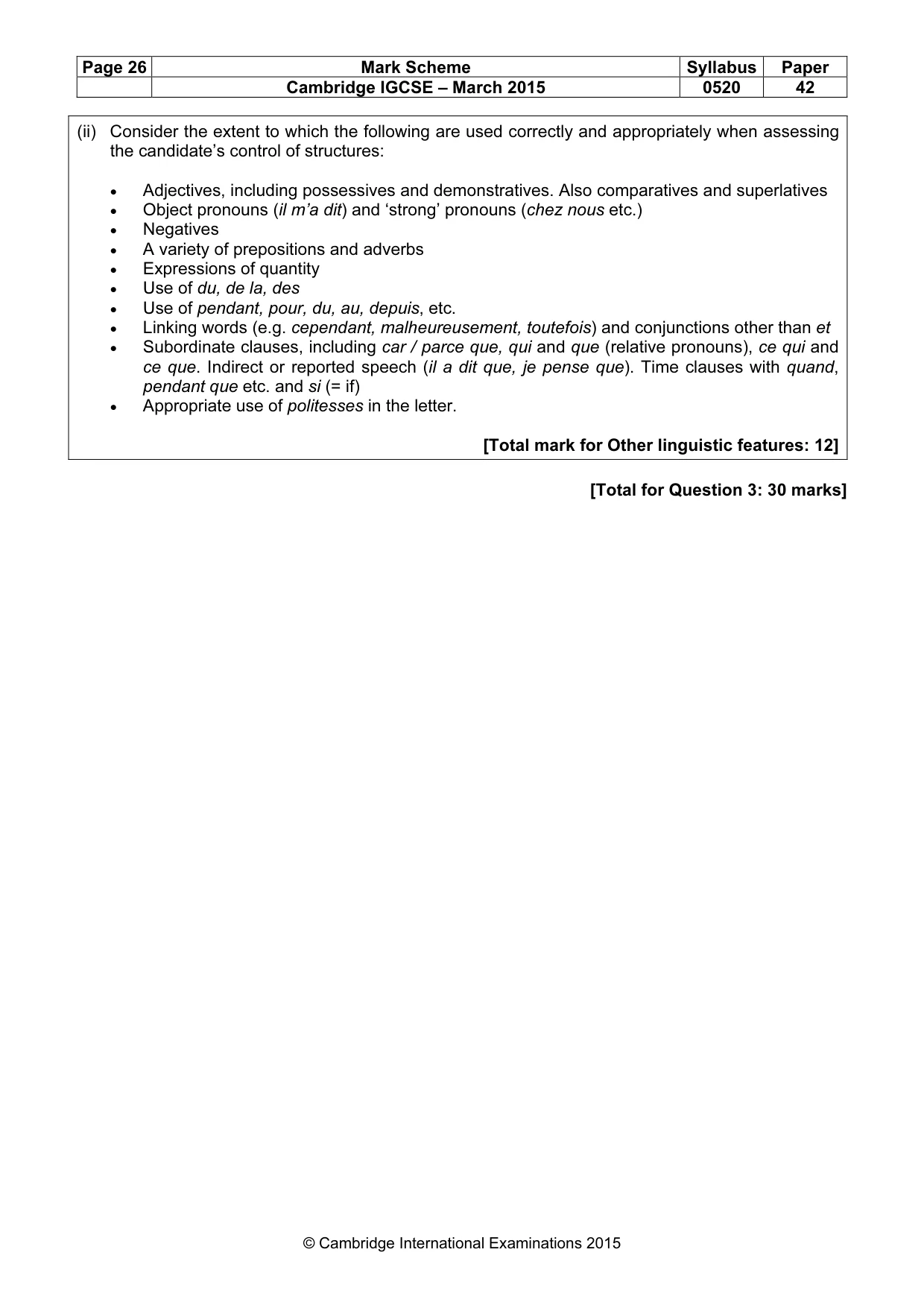 Mark scheme, page 26 of 34