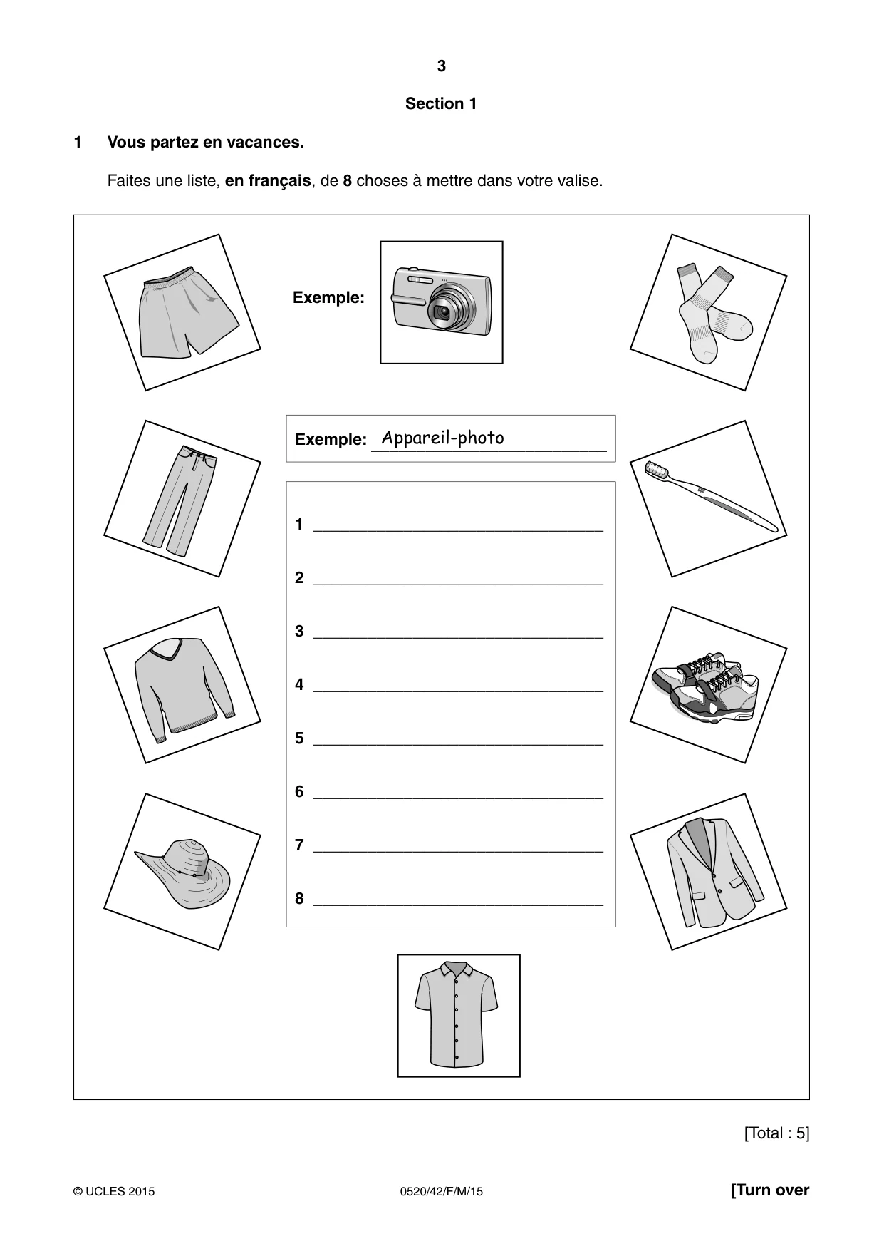Cambridge IGCSE French - Foreign Language 0520 2015 Feb/March Paper 4 · Variant 2 question paper, page 3 of 8