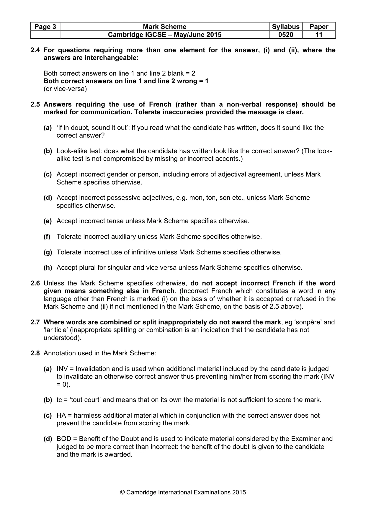 Mark scheme, page 3 of 13